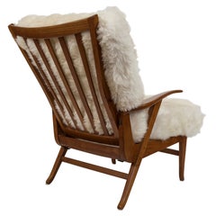 Grande chaise longue inclinable italienne du milieu du siècle