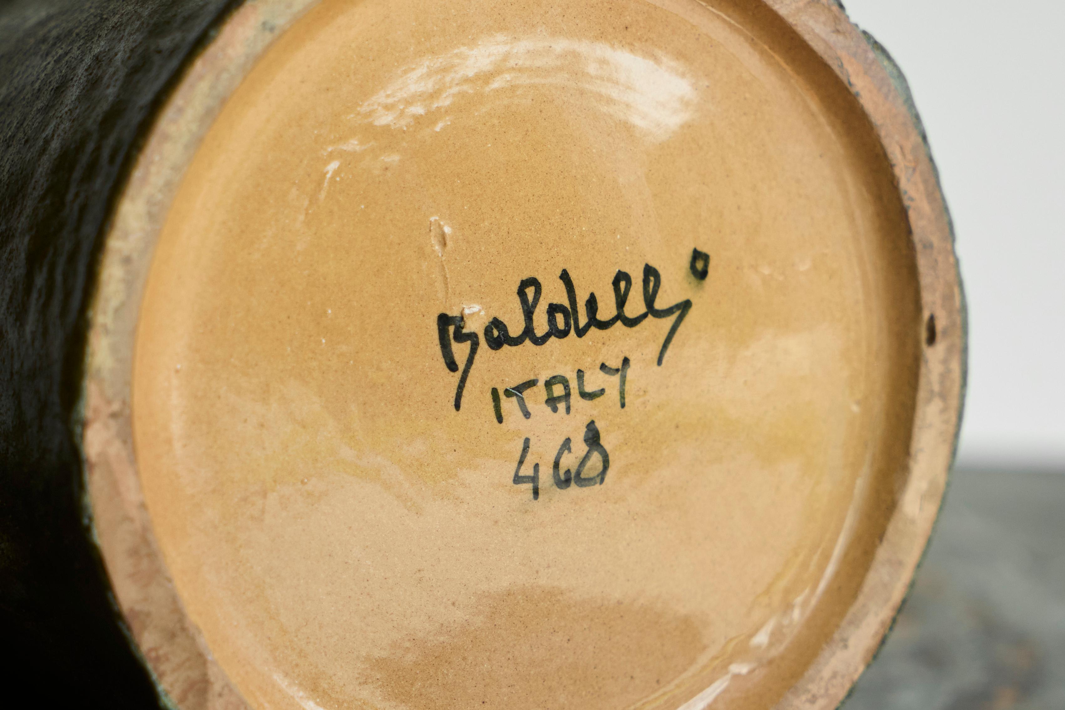 Gran jarra italiana de cerámica Studio Pottery de mediados de siglo 1960 Alfarería en venta