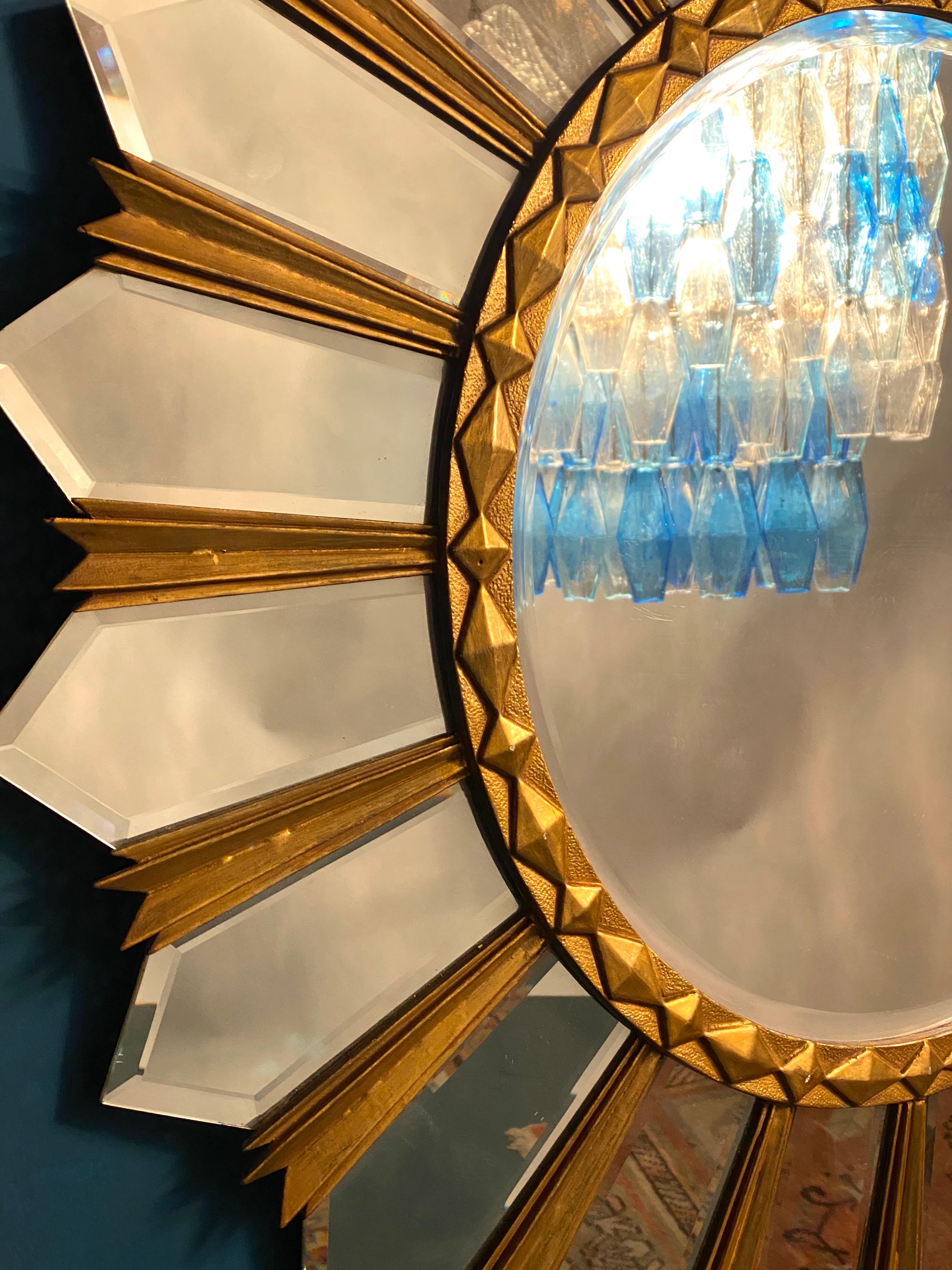 Large Italian Mid-Century Sunburst Mirror, 1960s For Sale 3