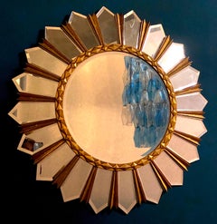 Large Italian Mid-Century Sunburst Mirror, 1960s