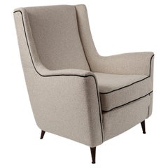 Grande sedia da salotto imbottita italiana del Mid Century