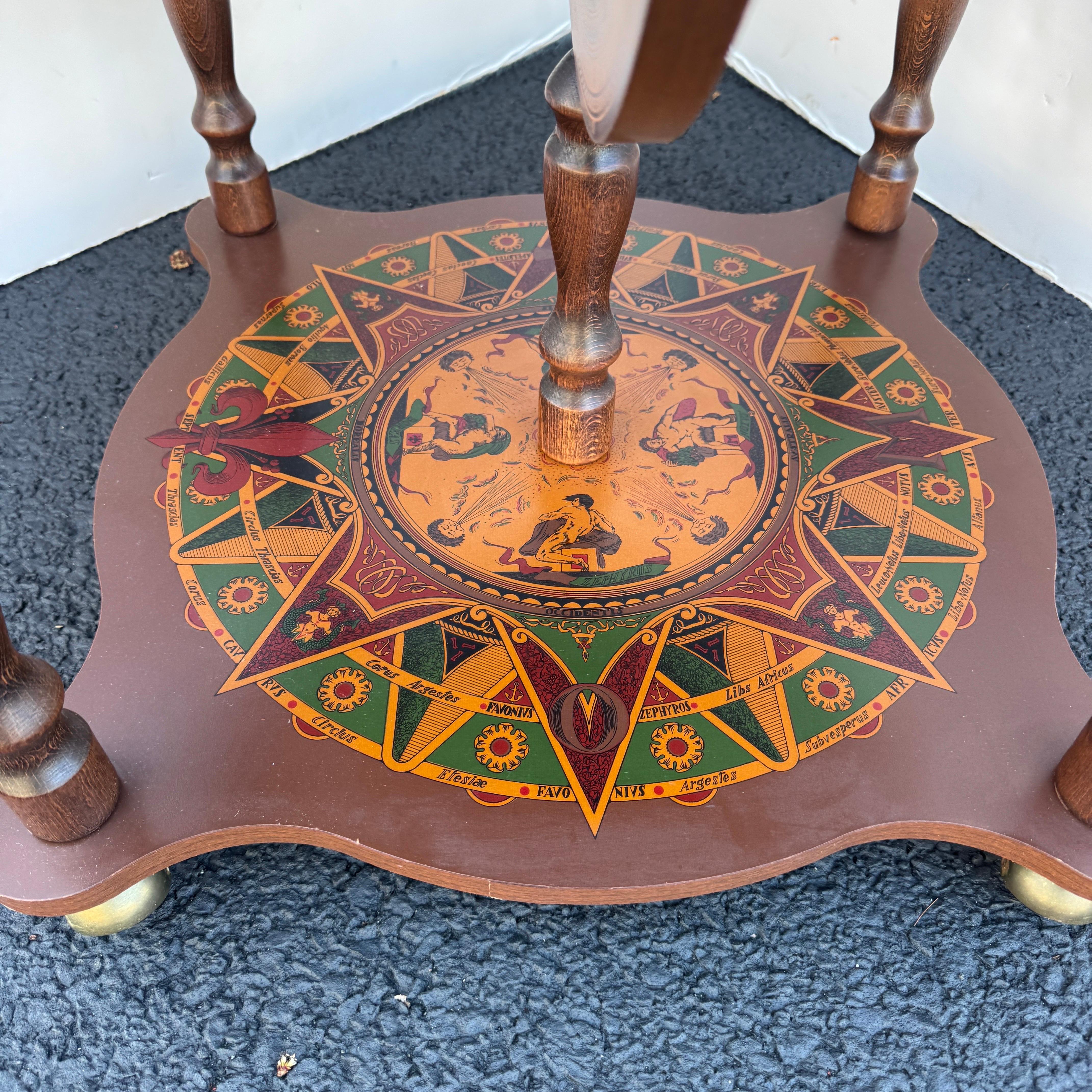 Große italienische Mid-Century Holz Globus Zodiac Barwagen im Angebot 3
