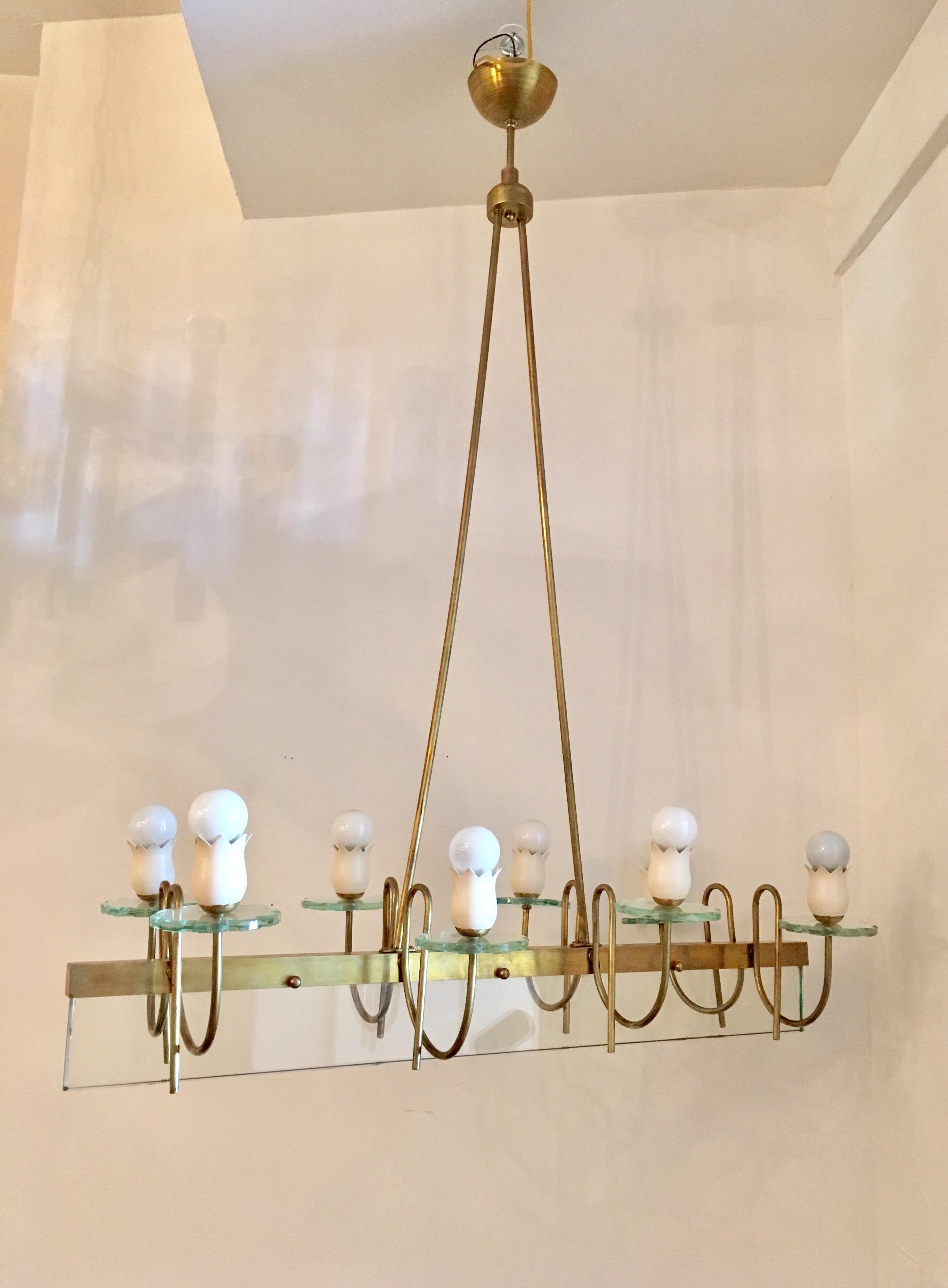 Large Italian Midcentury Chandelier In Excellent Condition In New York, NY