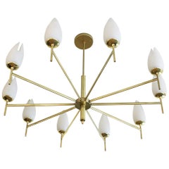 Vintage Large Italian Midcentury Chandelier in Style of Arredoluce