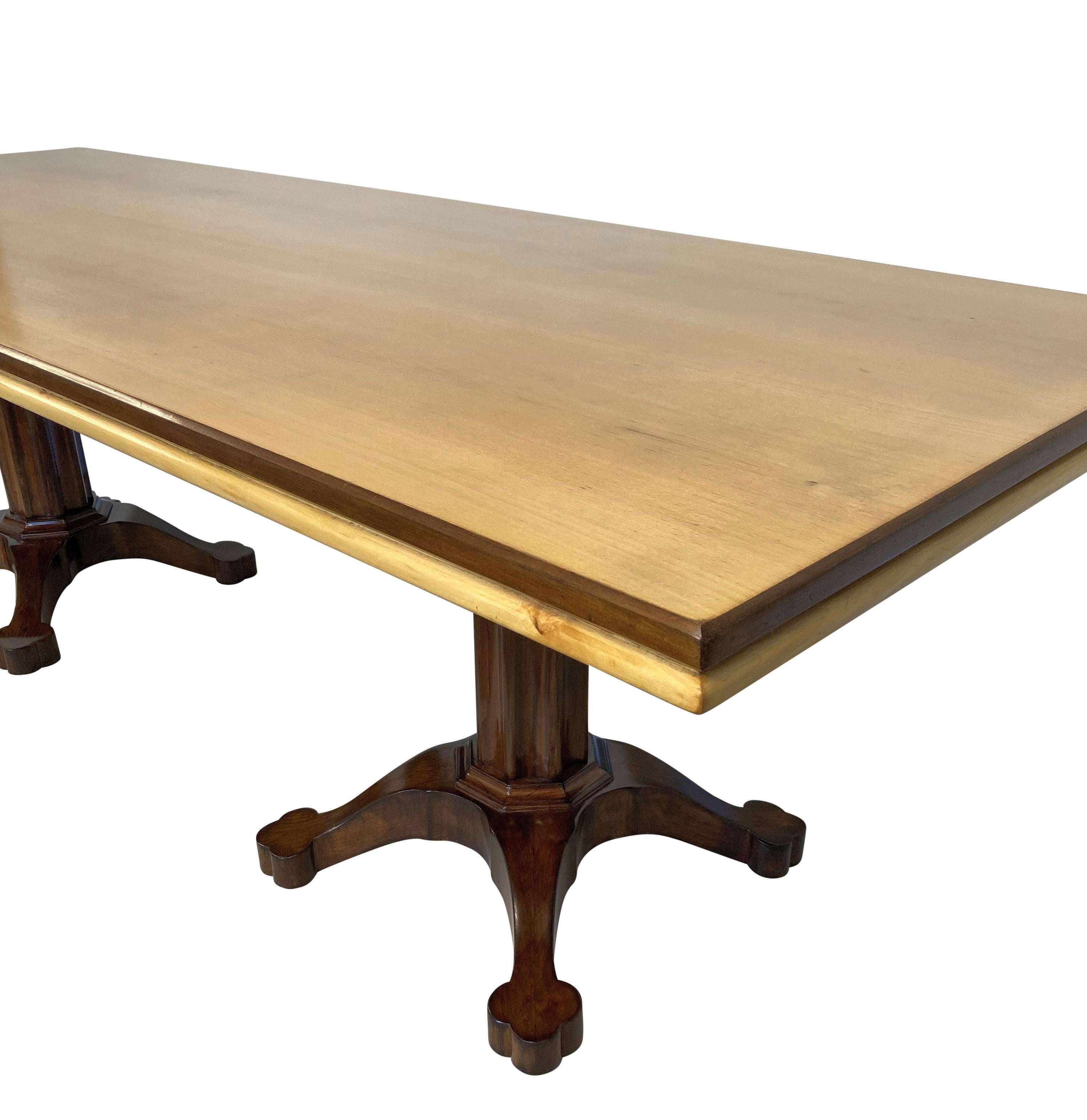 Mid-20th Century Large Italian Midcentury Dining Table in the Gothic Manner For Sale