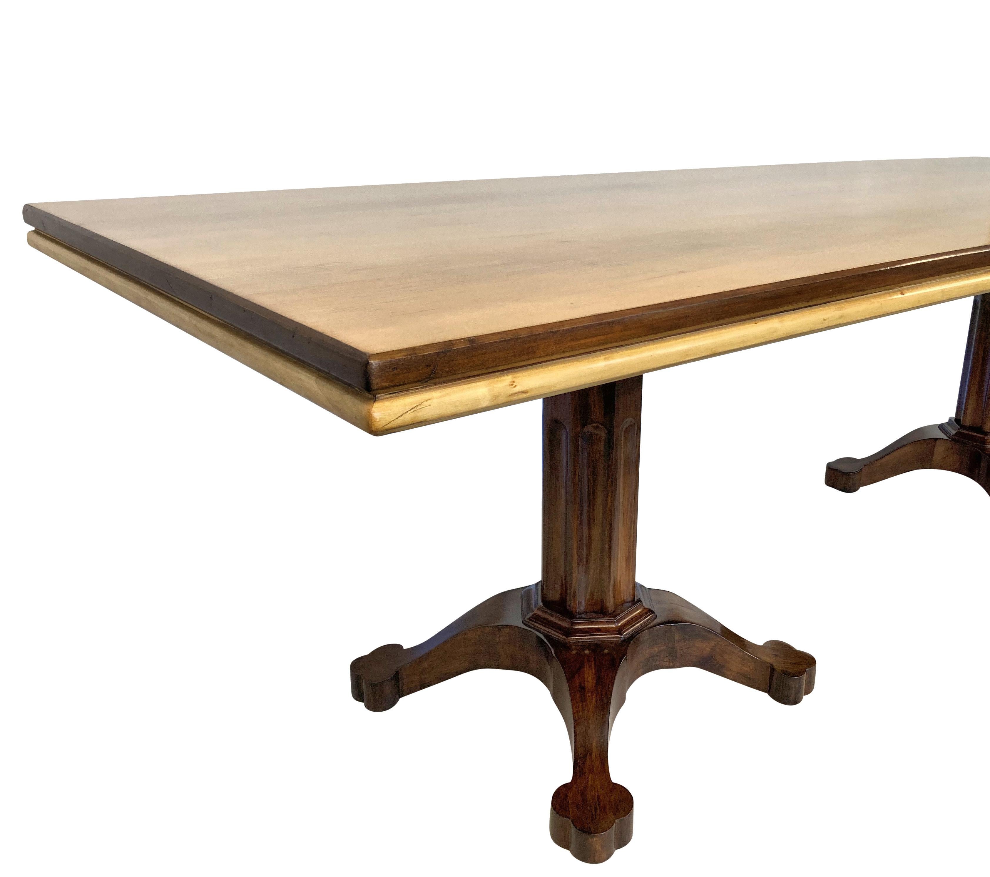 Large Italian Midcentury Dining Table in the Gothic Manner For Sale 3