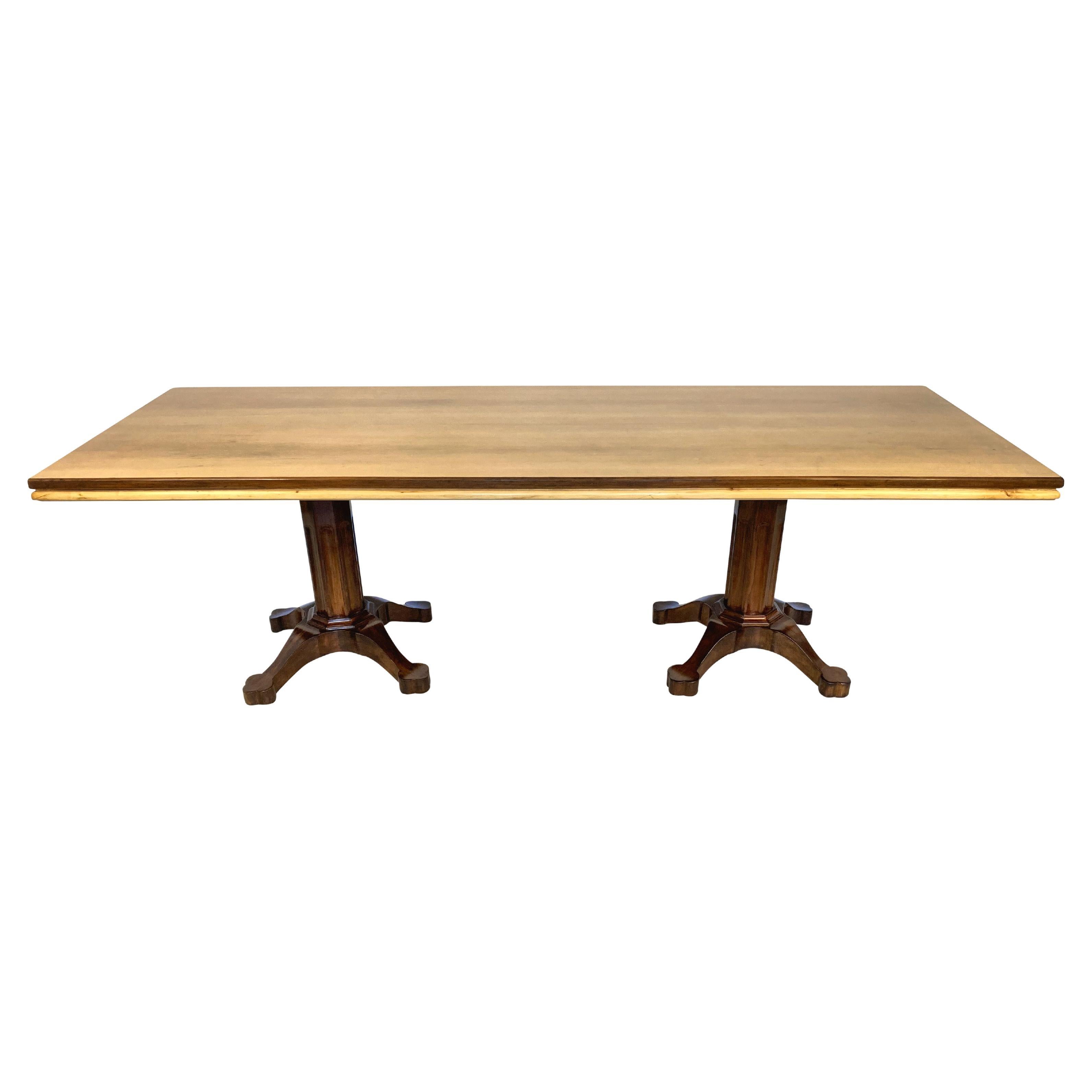 Large Italian Midcentury Dining Table in the Gothic Manner For Sale