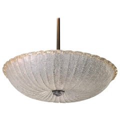 Large Italian Midcentury Murano / Venetian Glass Chandelier by Barovier e Toso