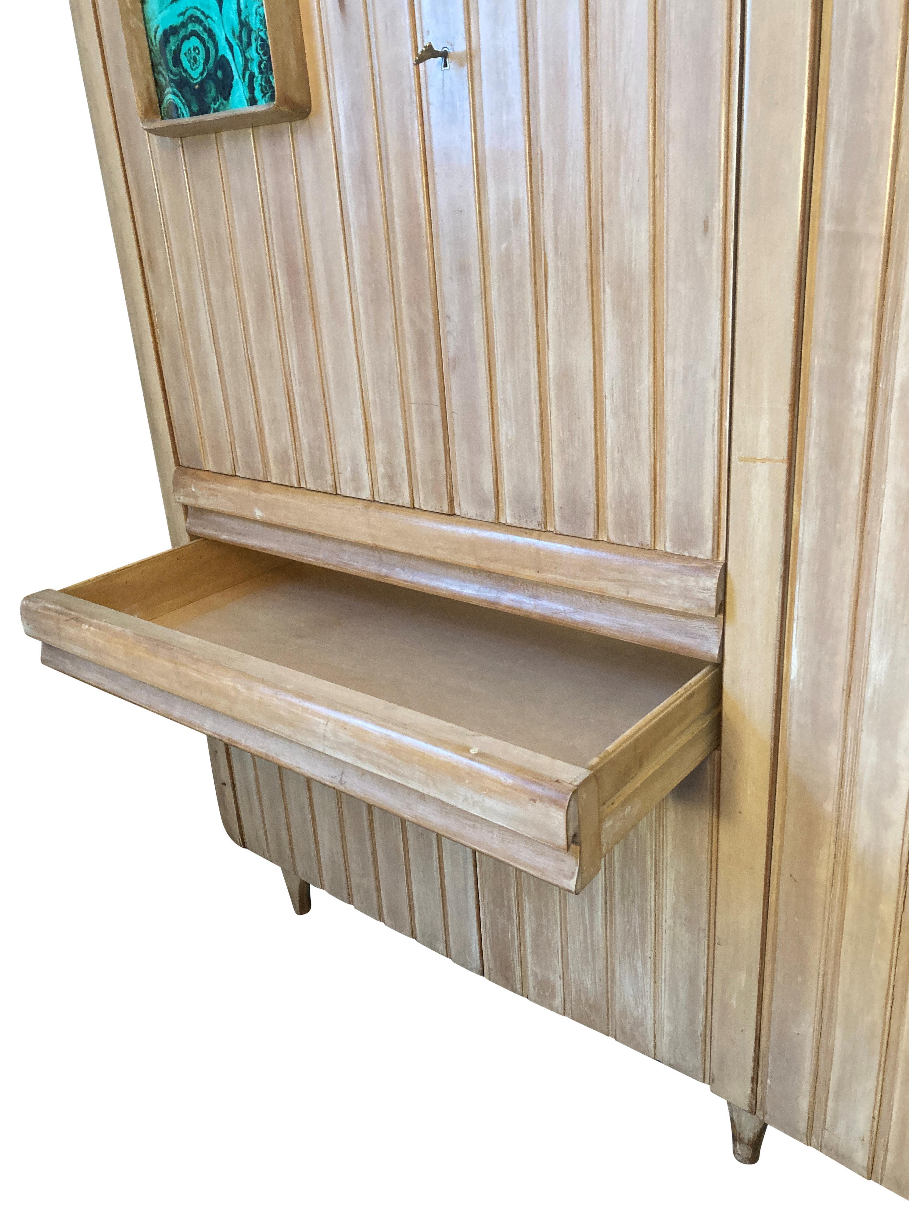Mid-20th Century Large Italian Midcentury Segmented Wardrobe For Sale
