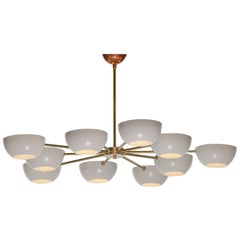 Large Italian Modern Chandelier Gino Sarfatti Style 10-Light Arredoluce Stilnovo