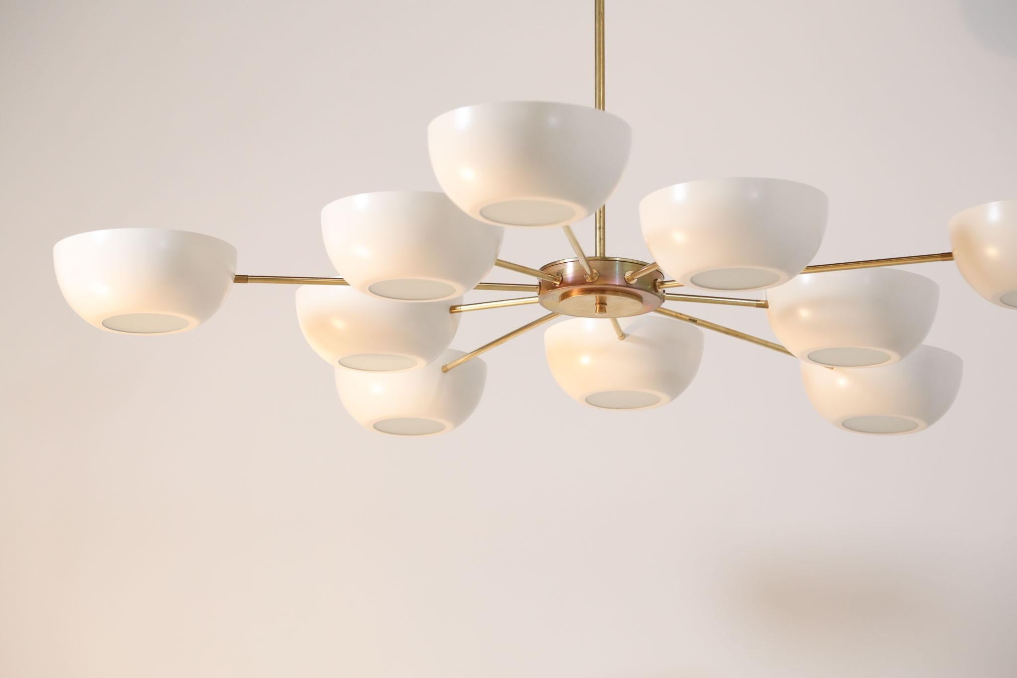 Large Italian Modern Chandelier with 12 Arms in Gino Sarfatti Style 6