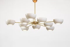 Large Italian Modern Chandelier with 10 Arms in Gino Sarfatti Style "Gaia"