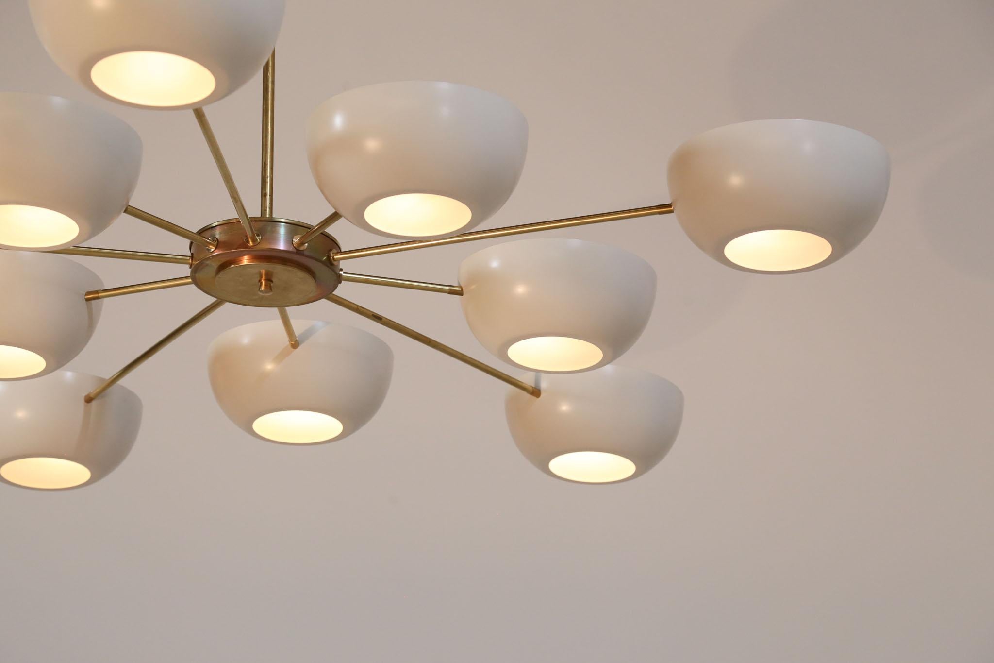 Contemporary Large Italian Modern Chandelier with 10 Arms in Gino Sarfatti Style 