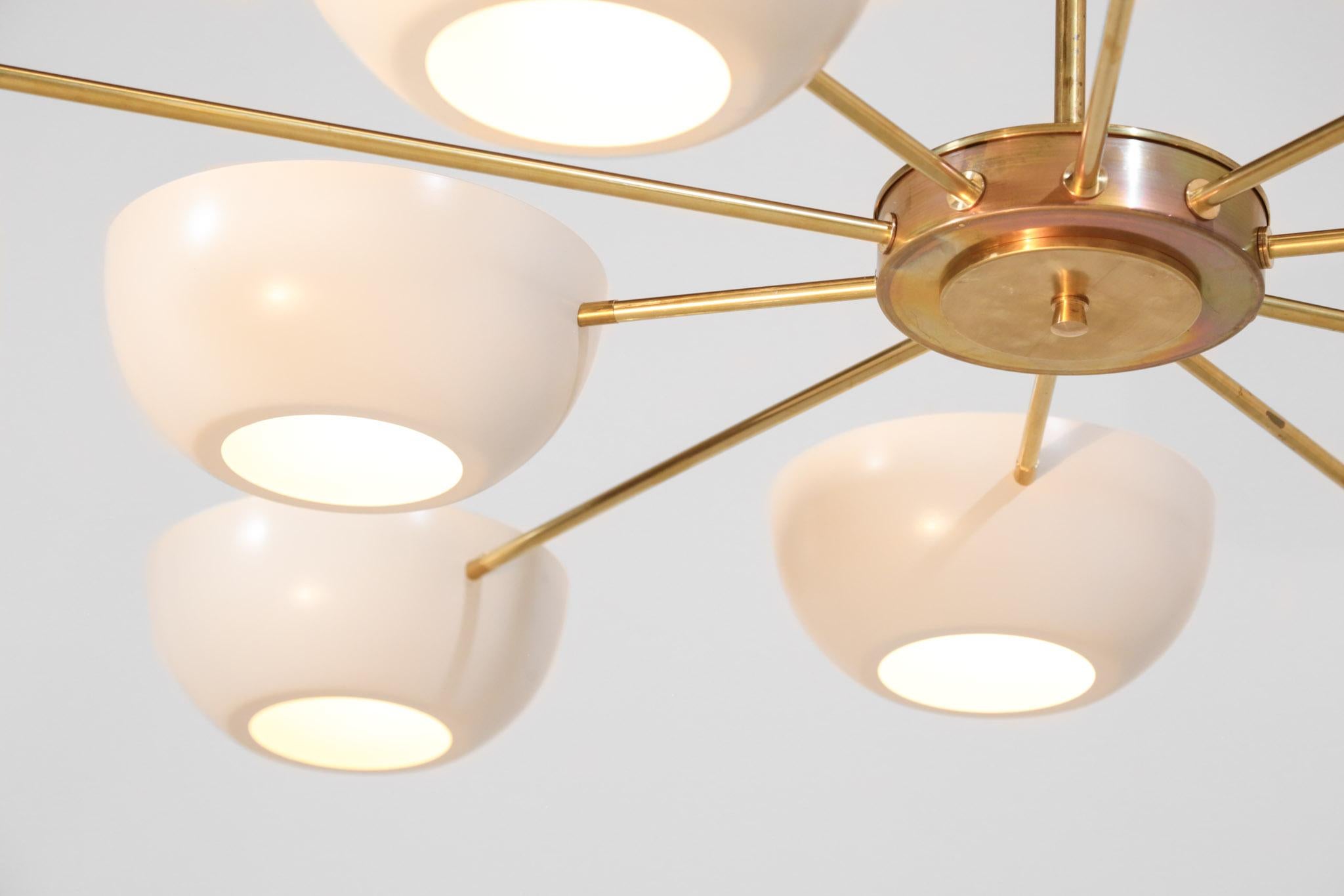 Contemporary Large Italian Modern Chandelier with 10 Arms in Gino Sarfatti Style 