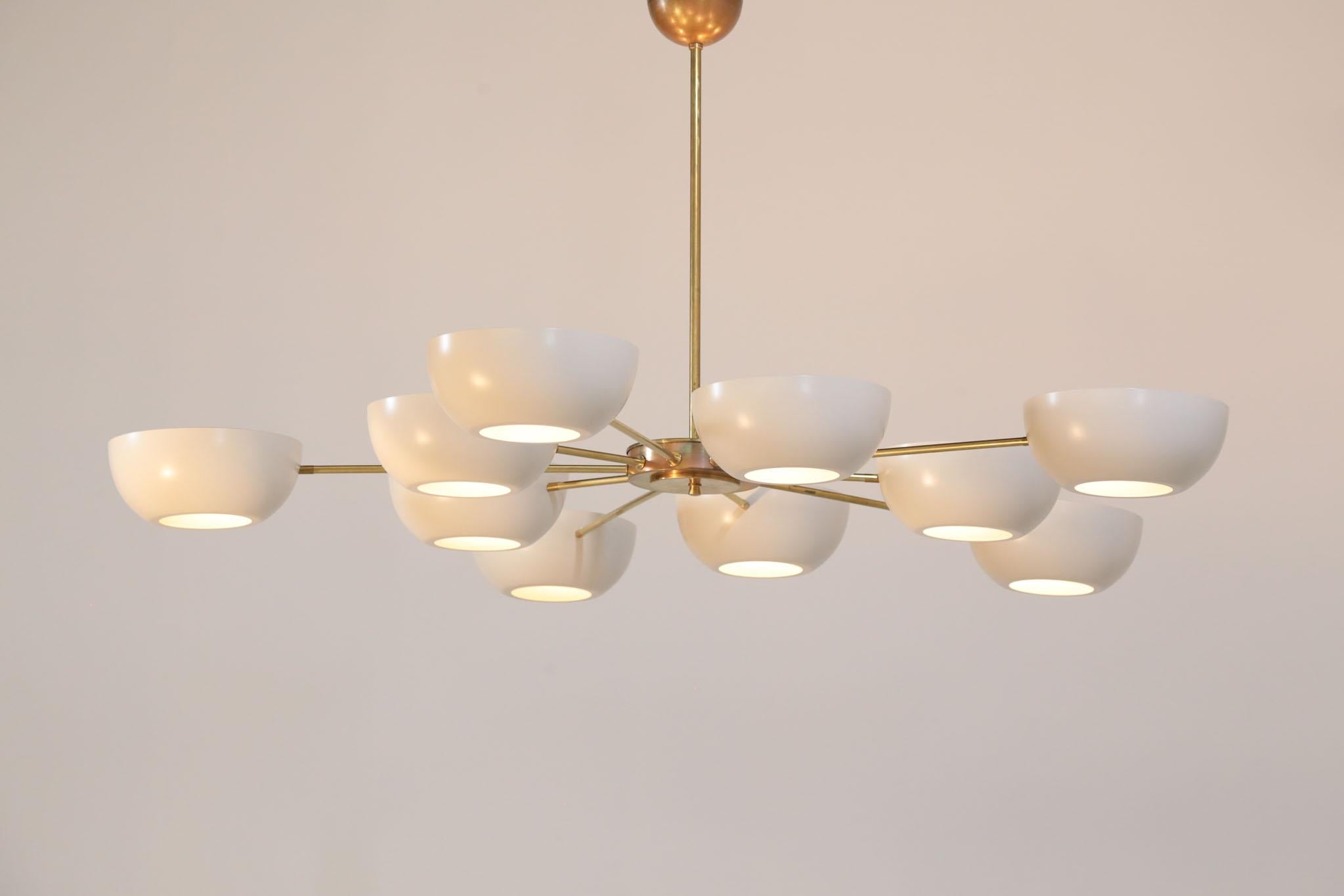 Large Italian Modern Chandelier with 12 Arms in Gino Sarfatti Style 2