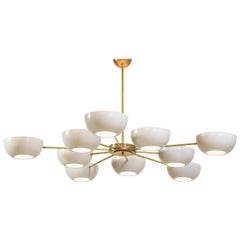 Large Italian Modern Chandelier with 12 Arms in Gino Sarfatti Style