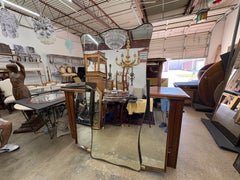 Large Italian Modern Gio Ponti Inspired Brass Mirror