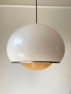 Large Guzzini White Orange Pendant, Studio 6G, Italy 1960s