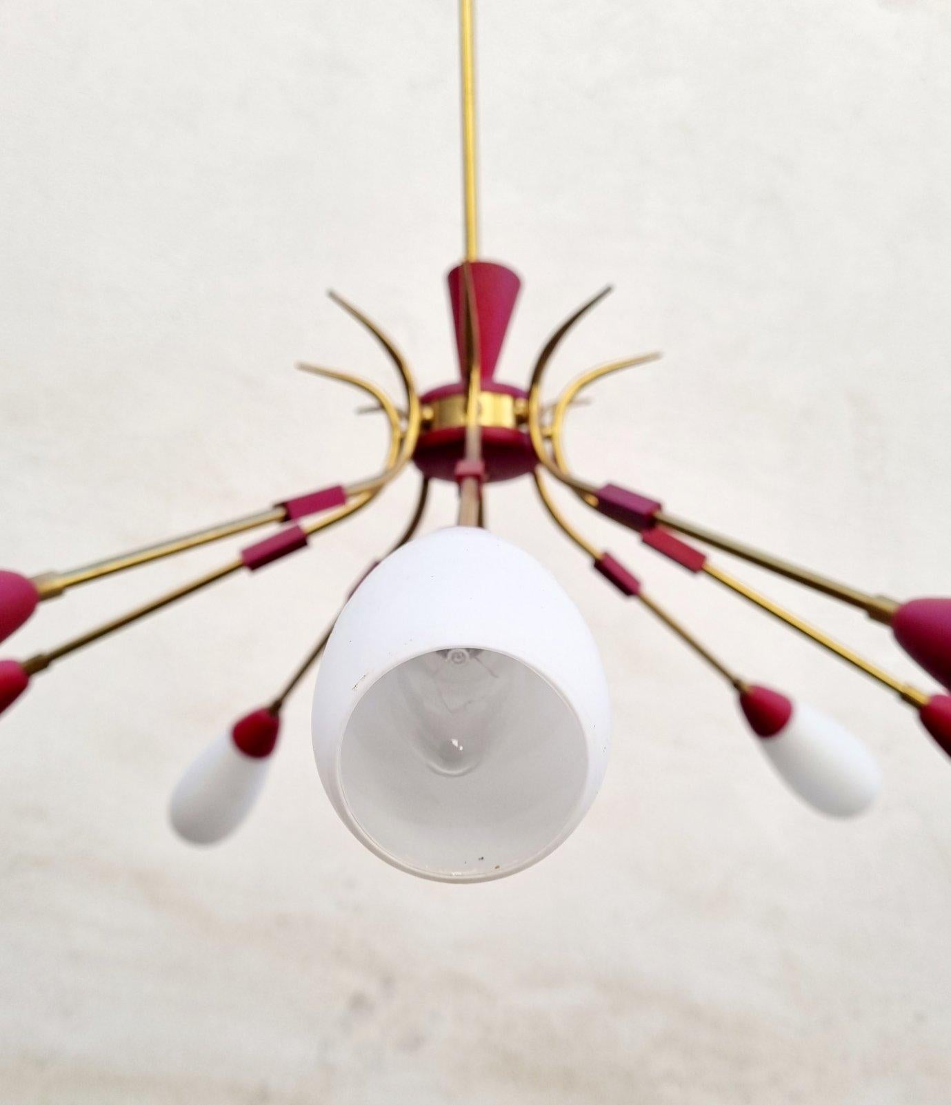 Grande lampadario italiano Sputnik Modern in stile Stilnovo, Italia anni '60 in vendita 9