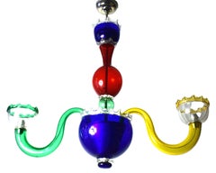 Large Italian multicolored Murano glass chandelier