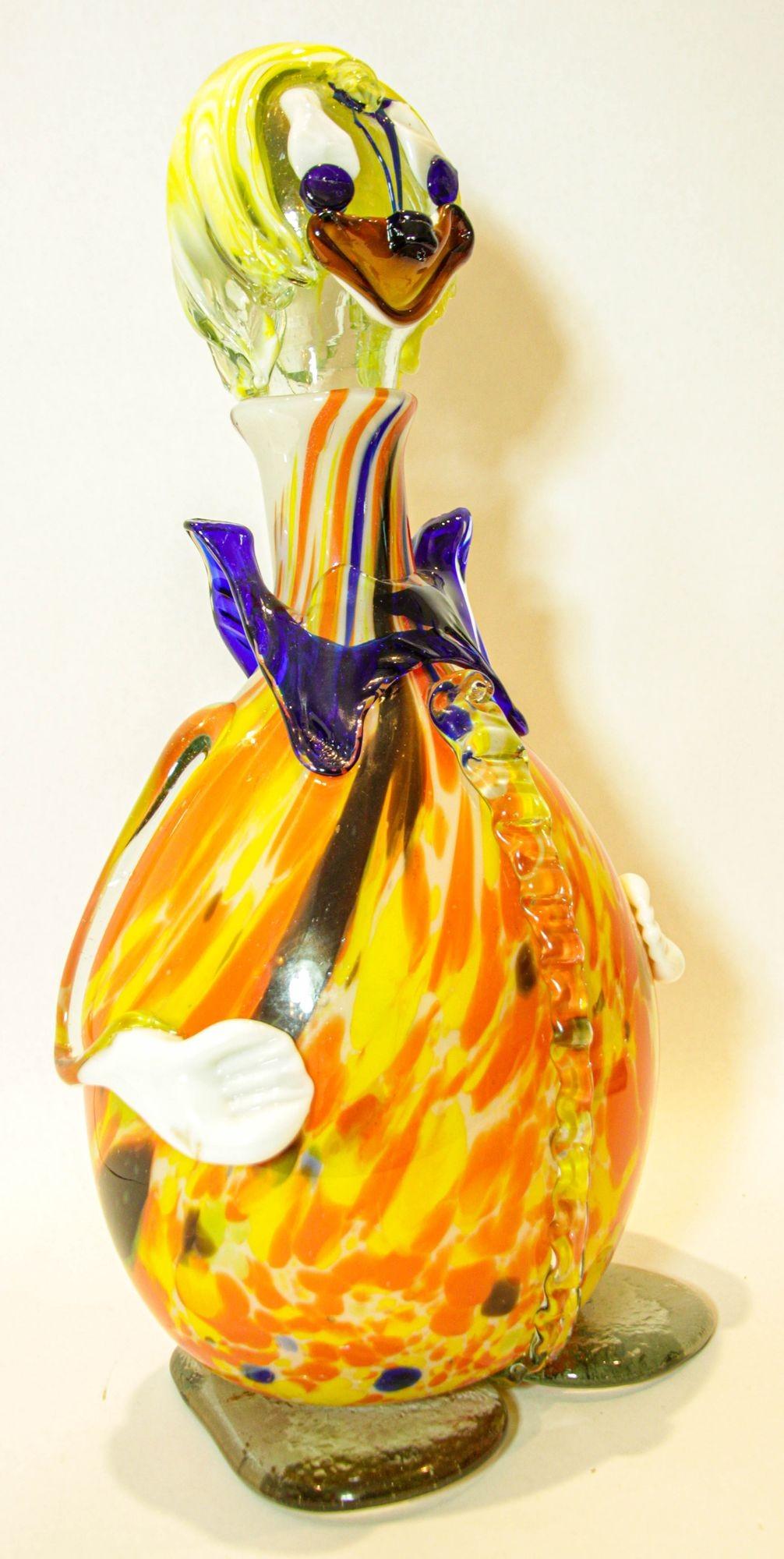 Large Italian Murano Art Glass Clown Decanter Bottle 1960s For Sale 7