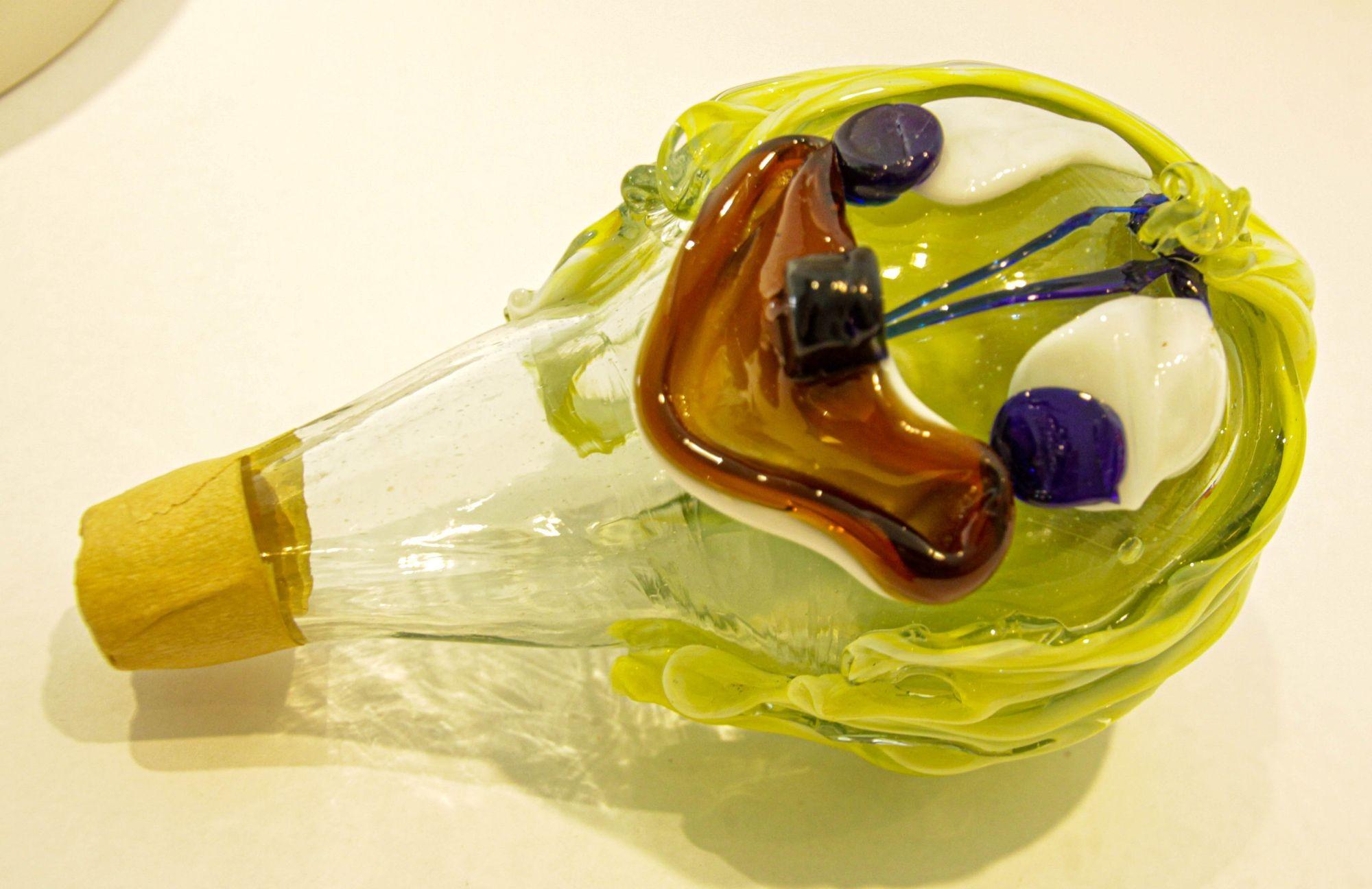 20th Century Large Italian Murano Art Glass Clown Decanter Bottle 1960s For Sale