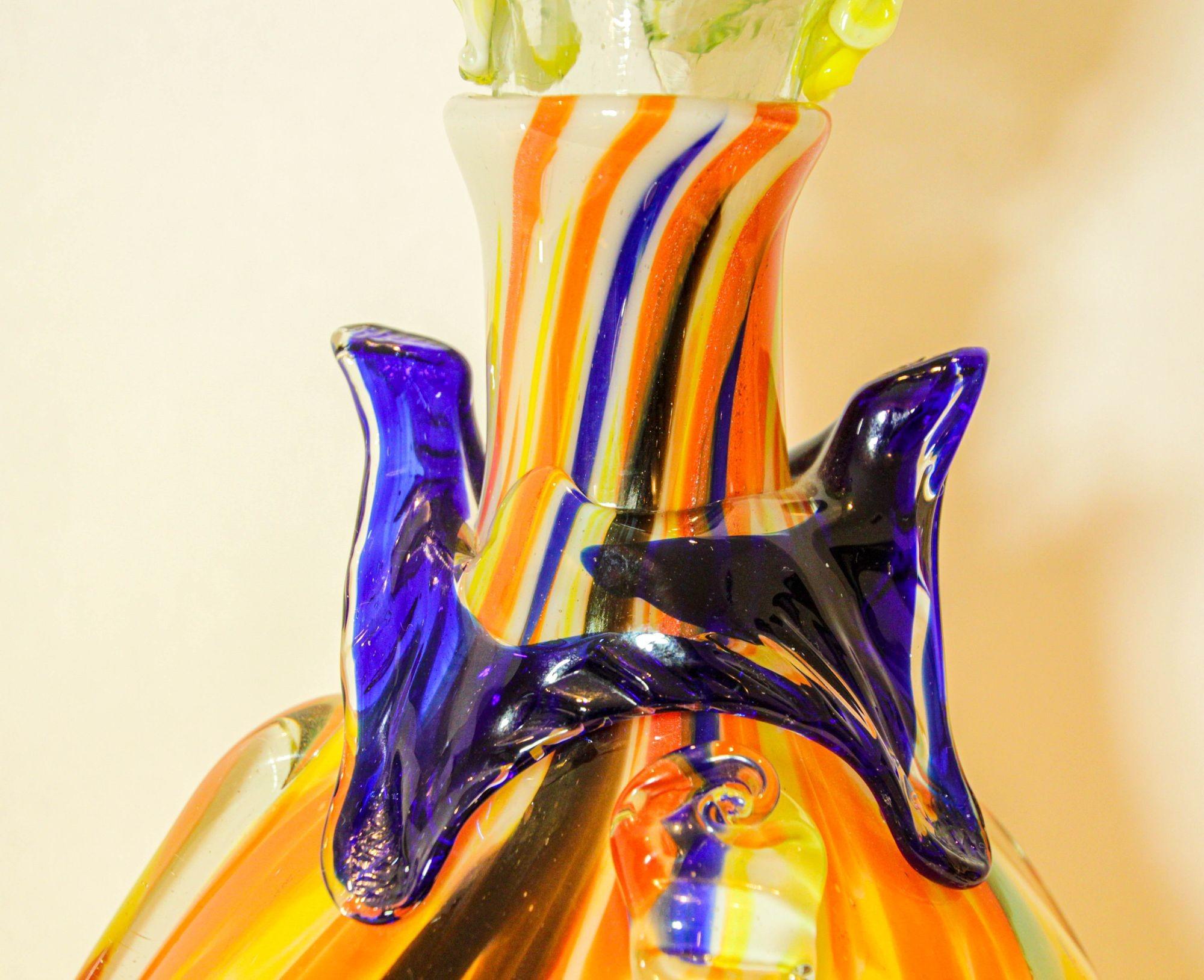 Large Italian Murano Art Glass Clown Decanter Bottle 1960s For Sale 3