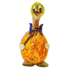 Large Italian Murano Art Glass Clown Decanter Bottle 1960s