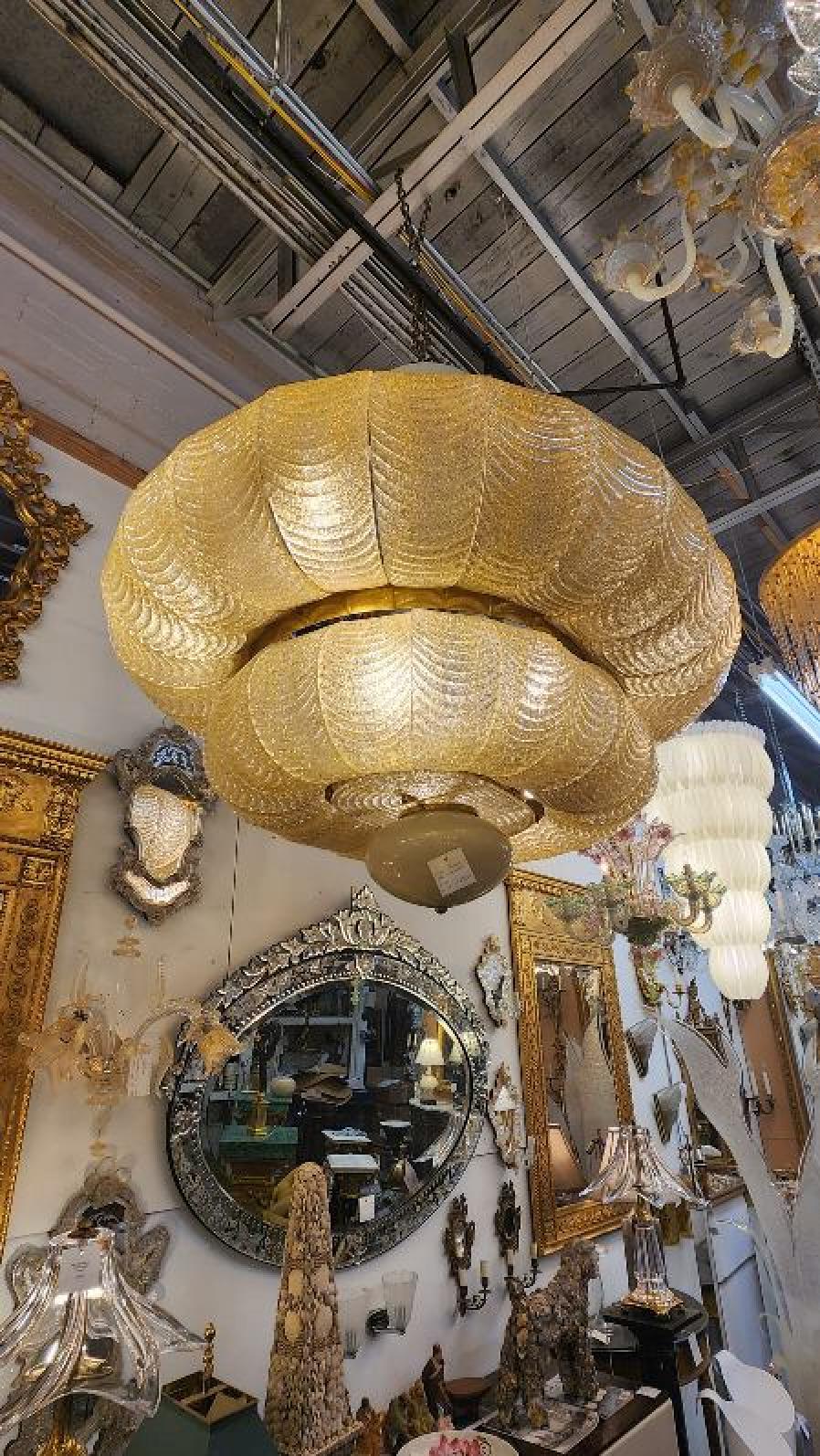 Glass Large Italian Murano Chandelier For Sale