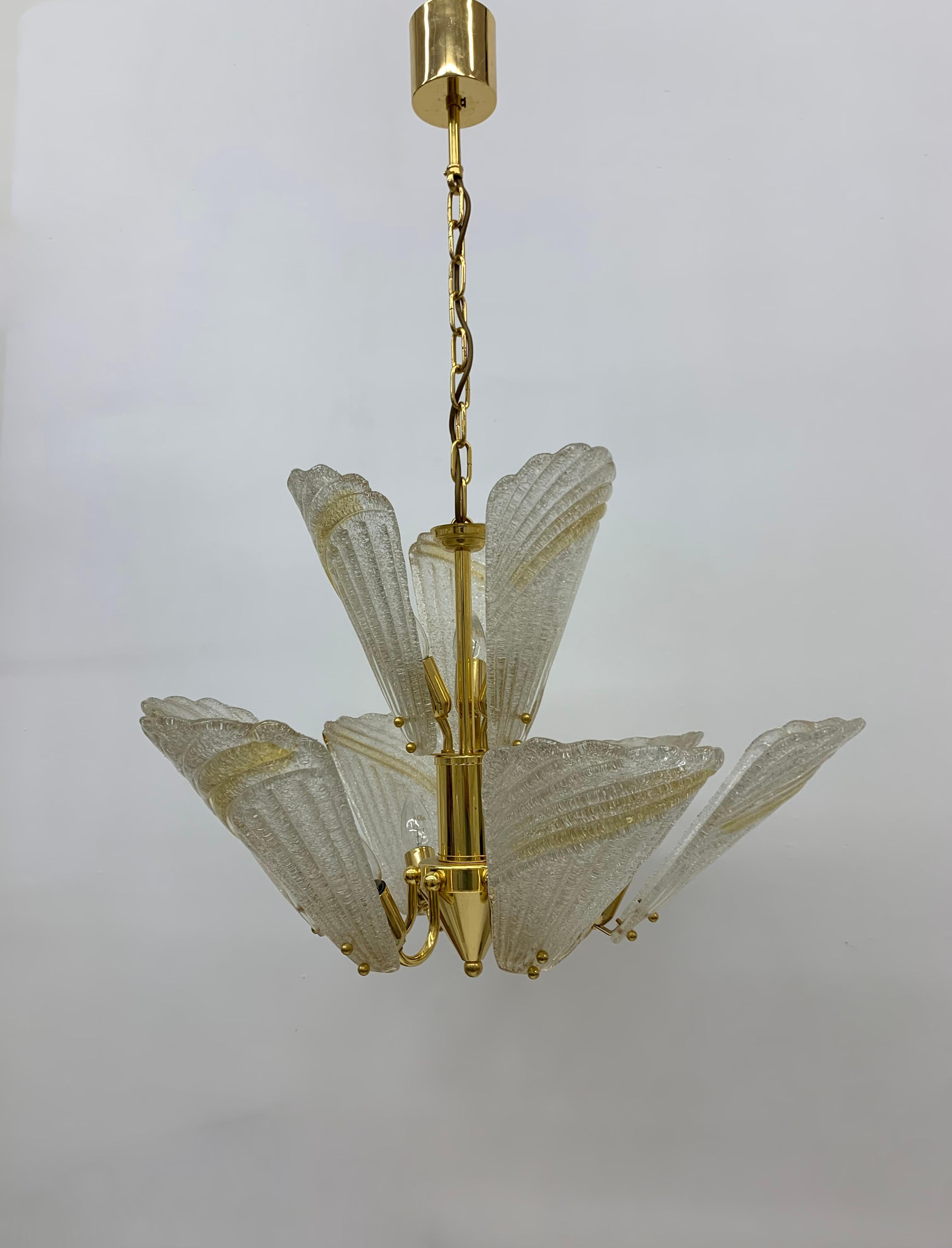 Large Italian Murano Glass Chandelier Hollywood Regency Design, 1970s In Good Condition For Sale In Delft, NL