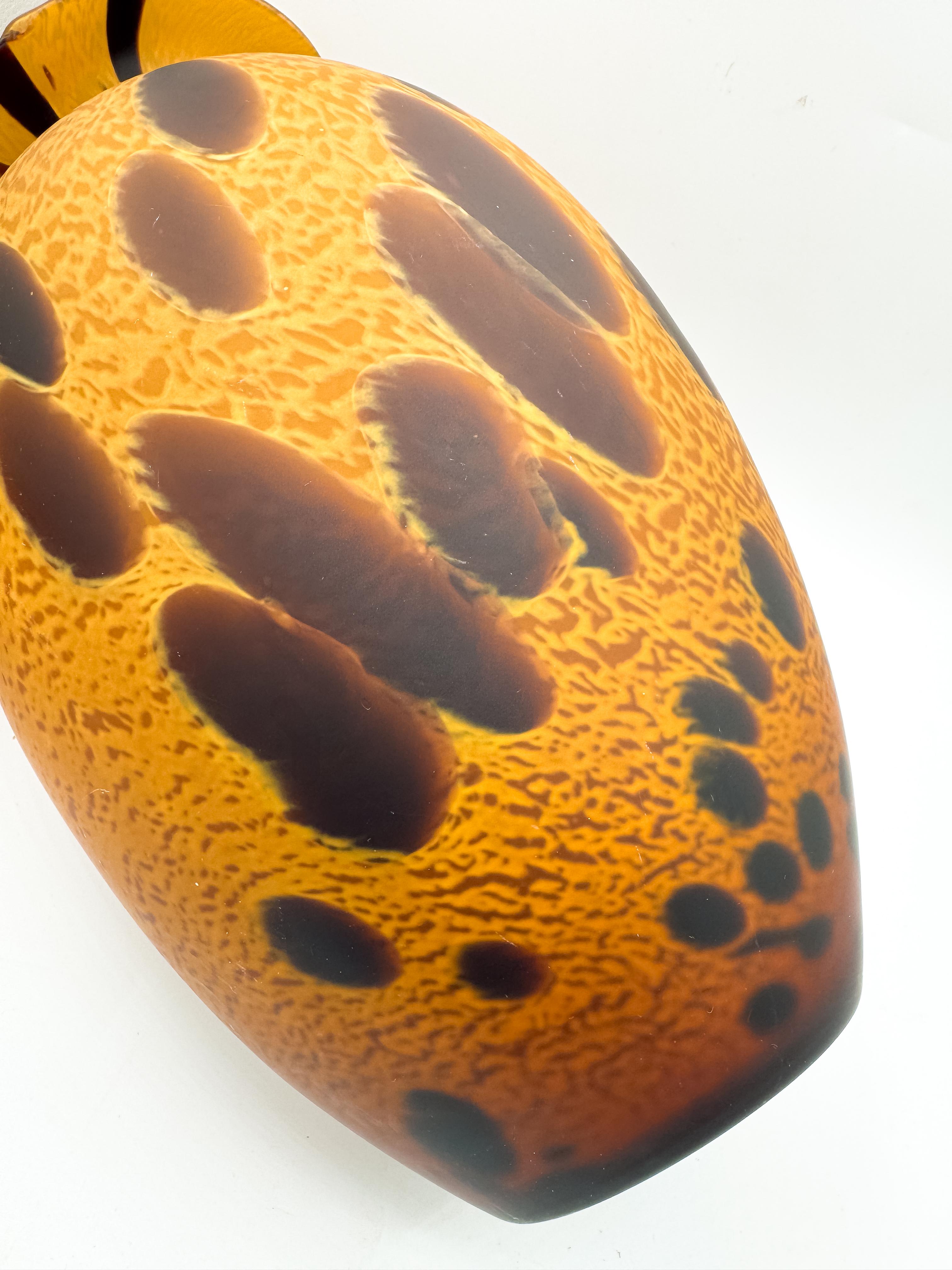 Grand vase en verre dépoli de Murano à motif de tortue et de léopard Maestri Vetrai en vente 3