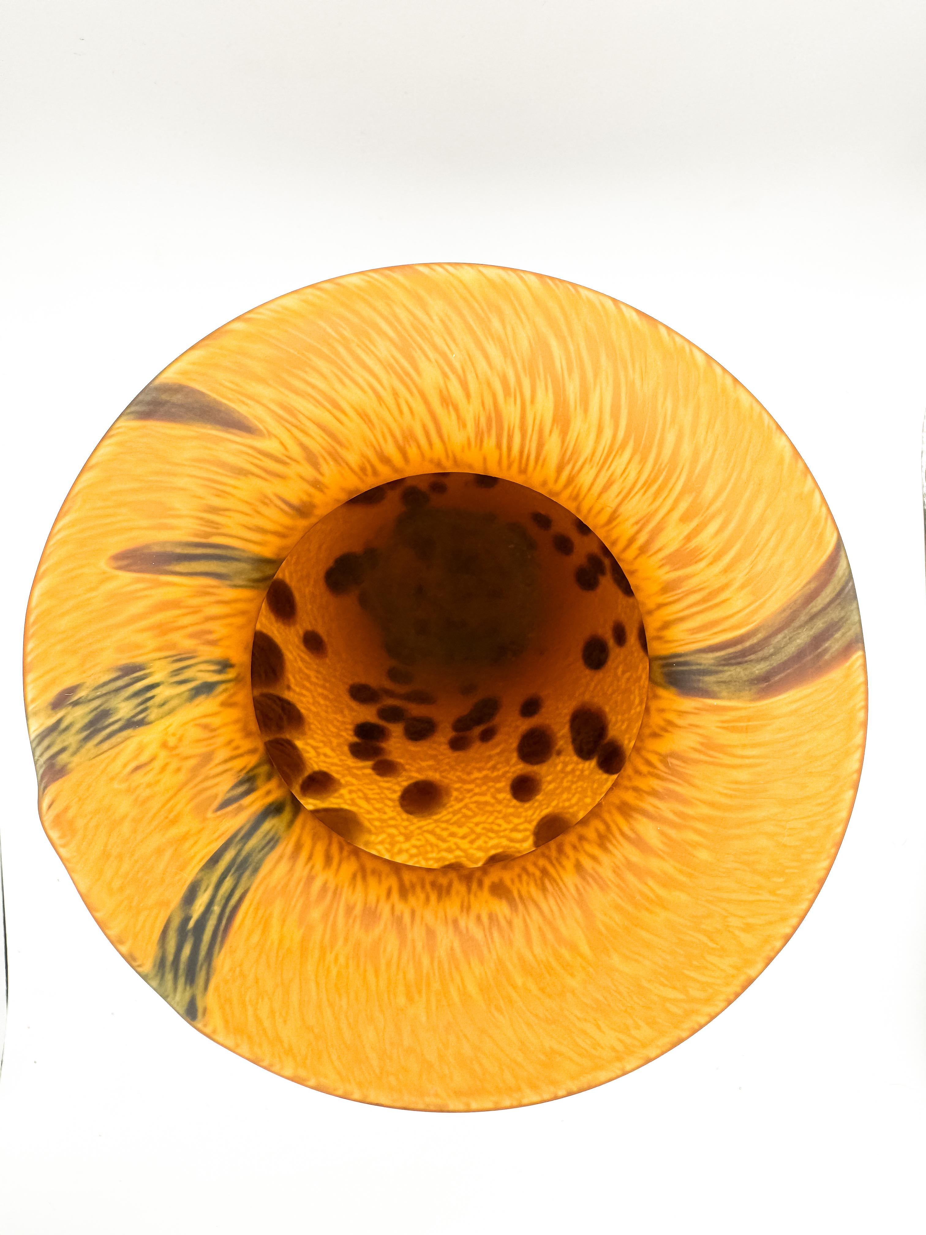 Grand vase en verre dépoli de Murano à motif de tortue et de léopard Maestri Vetrai en vente 1
