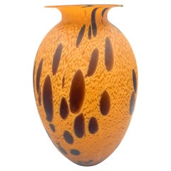 Grand vase en verre dépoli de Murano à motif de tortue et de léopard Maestri Vetrai