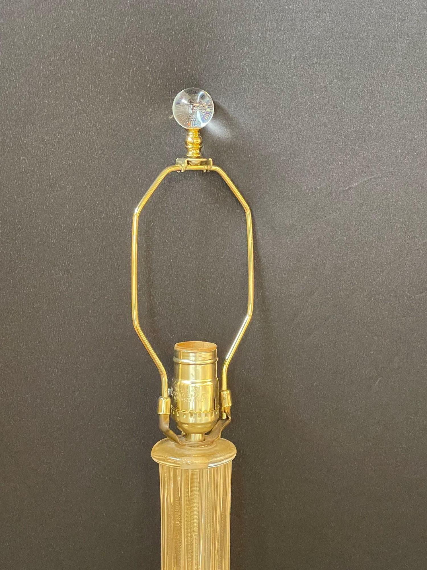 Grande lampe de bureau italienne en verre de Murano, mi-siècle moderne, style Barovier Toso en vente 4