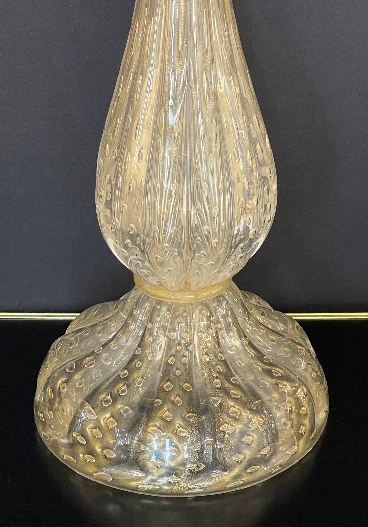 Grande lampe de bureau italienne en verre de Murano, mi-siècle moderne, style Barovier Toso en vente 1