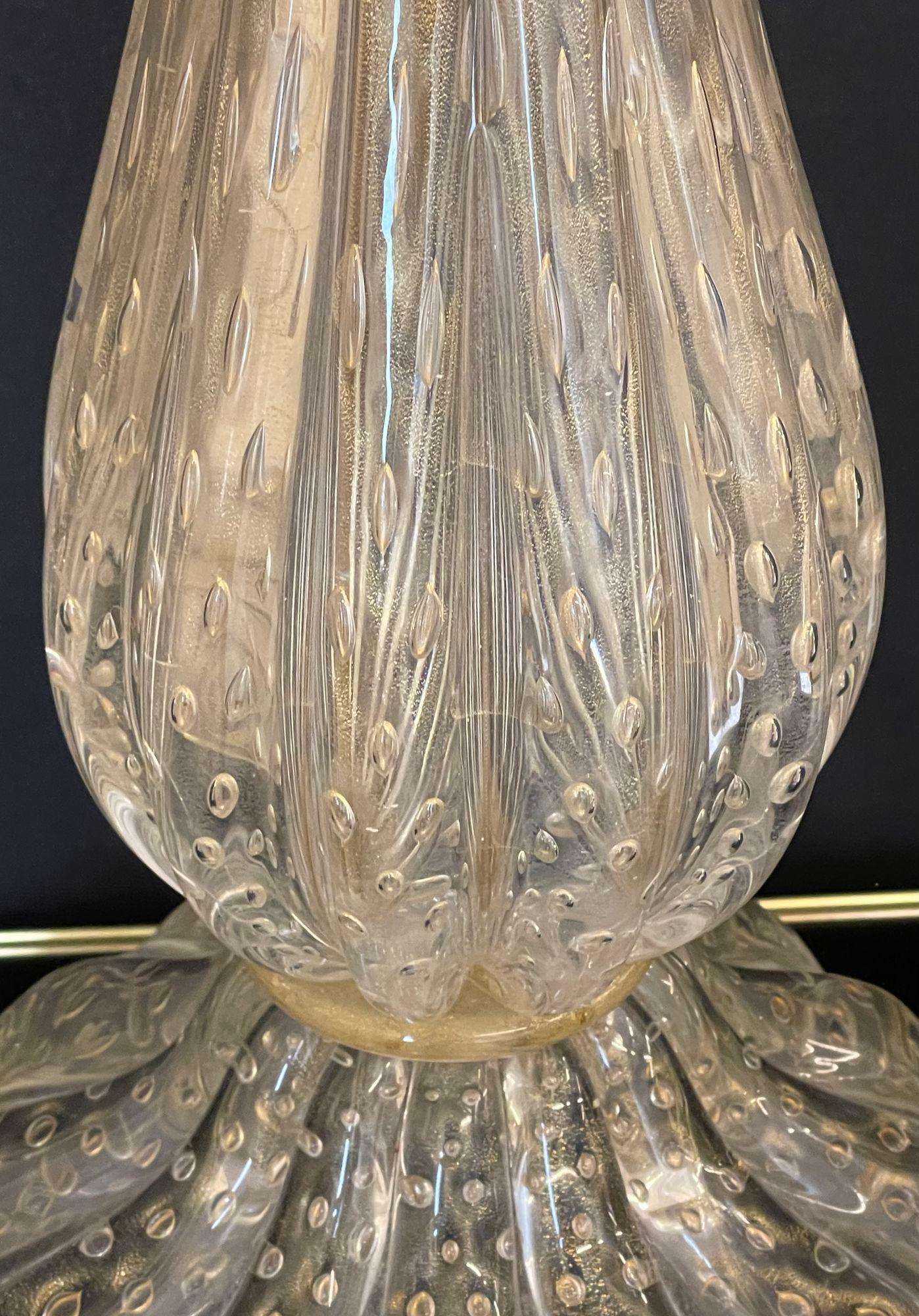 Large Italian Murano Glass Table Lamp, Mid-Century Modern, Barovier Toso Style For Sale 4