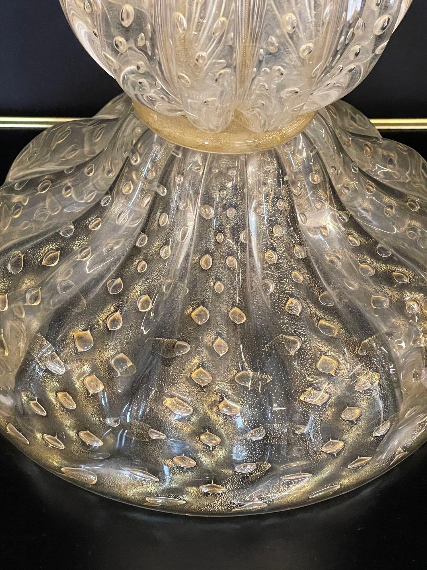 Grande lampe de bureau italienne en verre de Murano, mi-siècle moderne, style Barovier Toso en vente 3