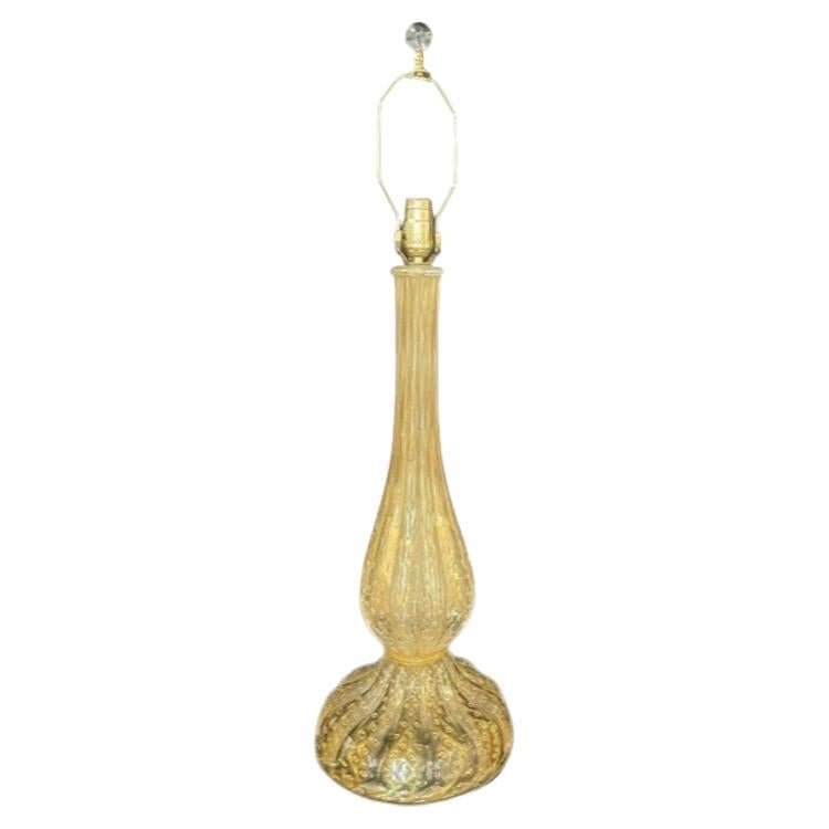Large Italian Murano Glass Table Lamp, Mid-Century Modern, Barovier Toso Style For Sale