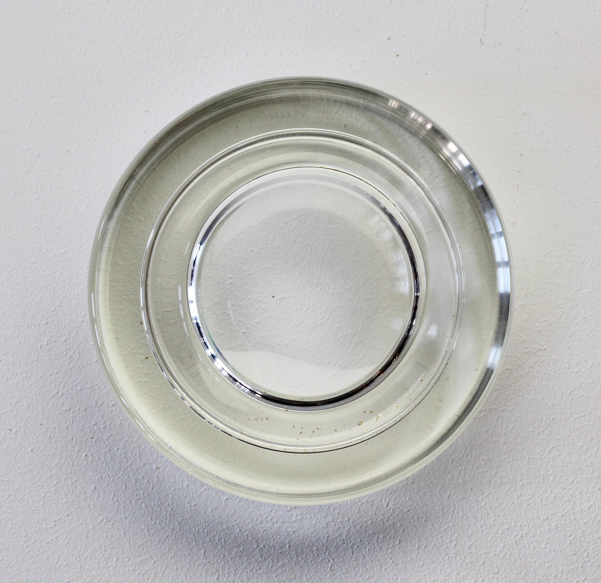 Antonio Da Ros Grand bol:: plat ou cendrier en verre clair Sommerso de Murano en vente 3
