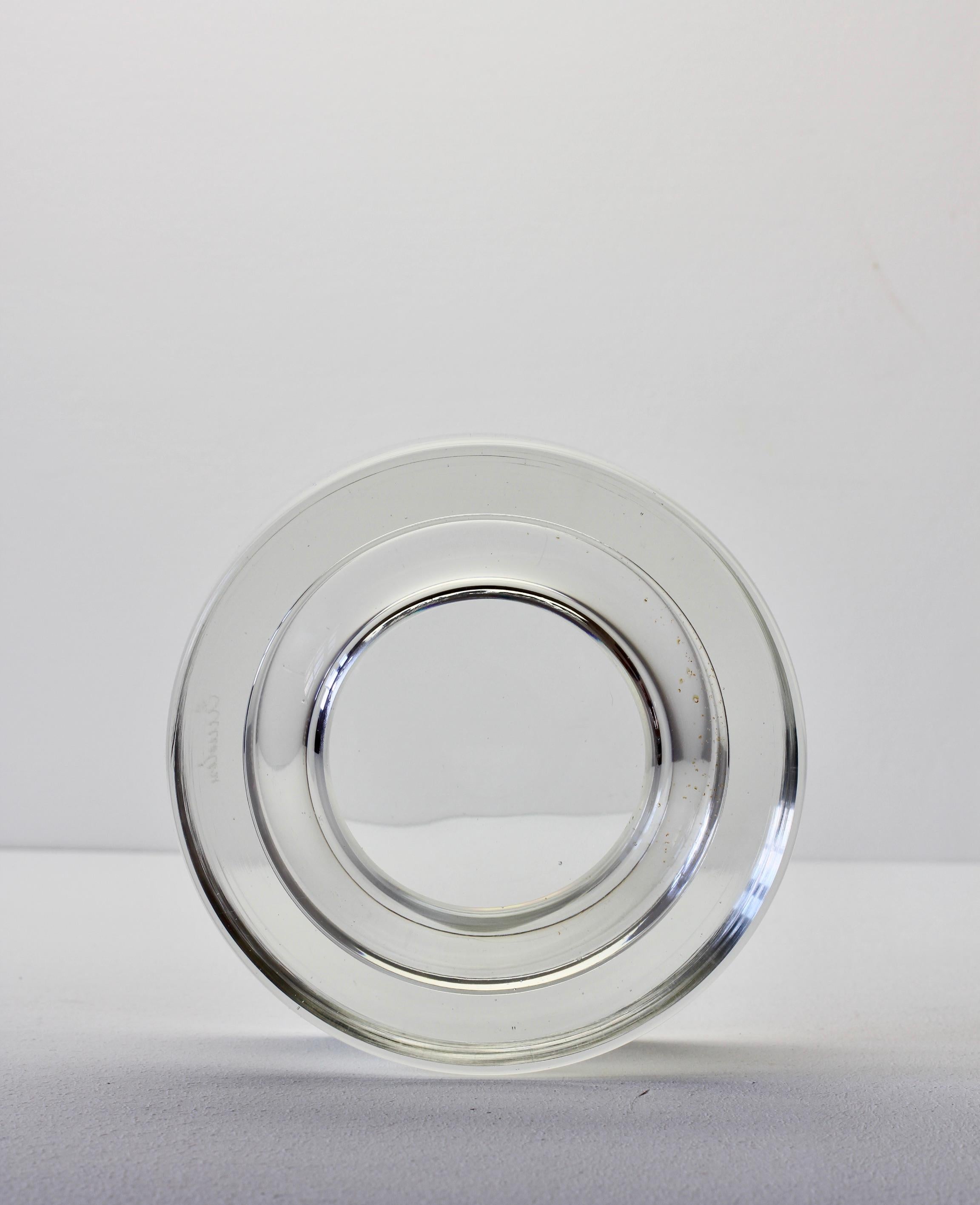 Antonio Da Ros Große italienische Muranoglasschüssel:: Schale oder Aschenbecher aus klarem Sommerso-Glas im Angebot 1