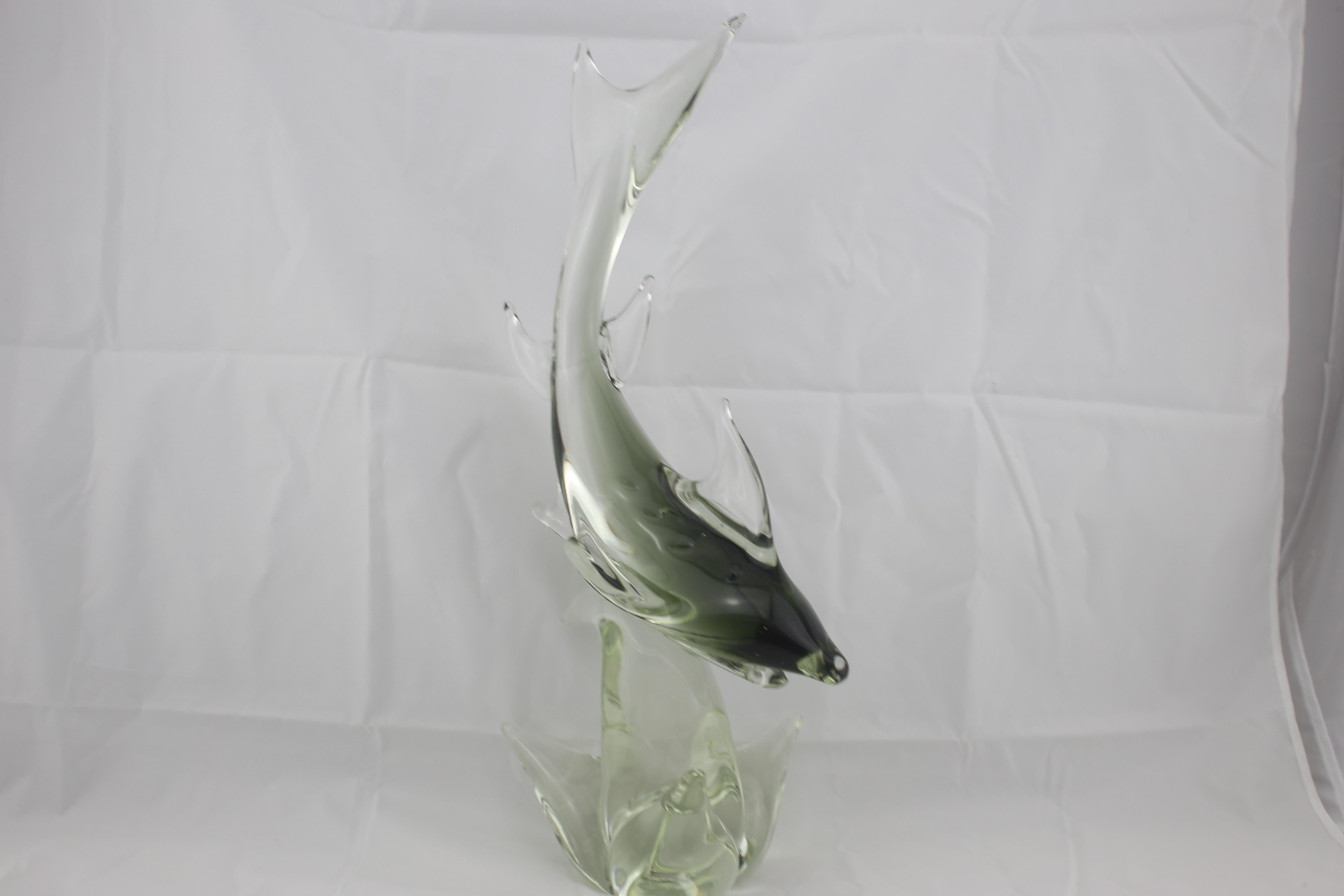 Mid-Century Modern Mid-Century Italian Shark Sculpture in Murano Glass, 1960s