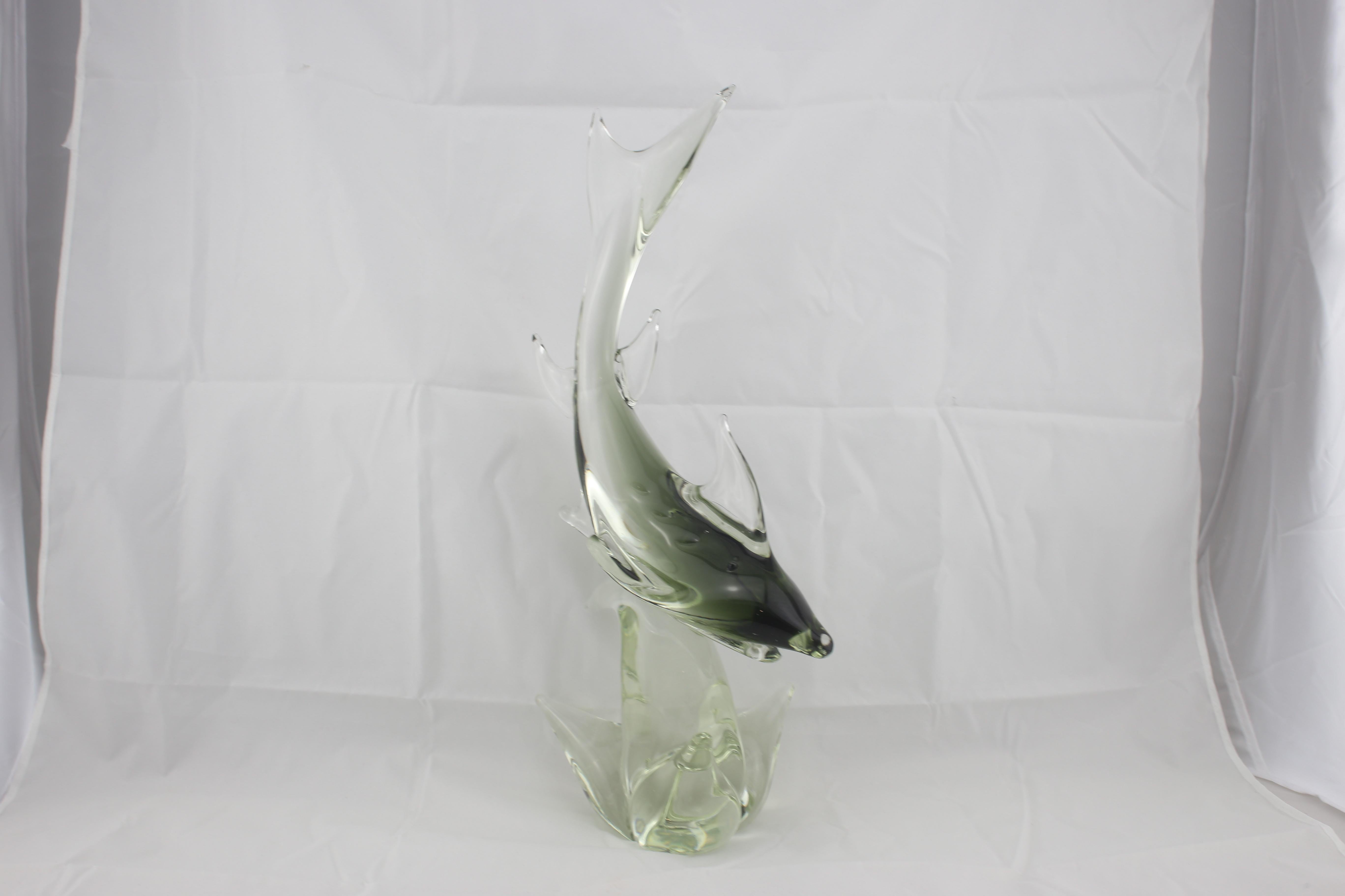 Mid-20th Century Mid-Century Italian Shark Sculpture in Murano Glass, 1960s