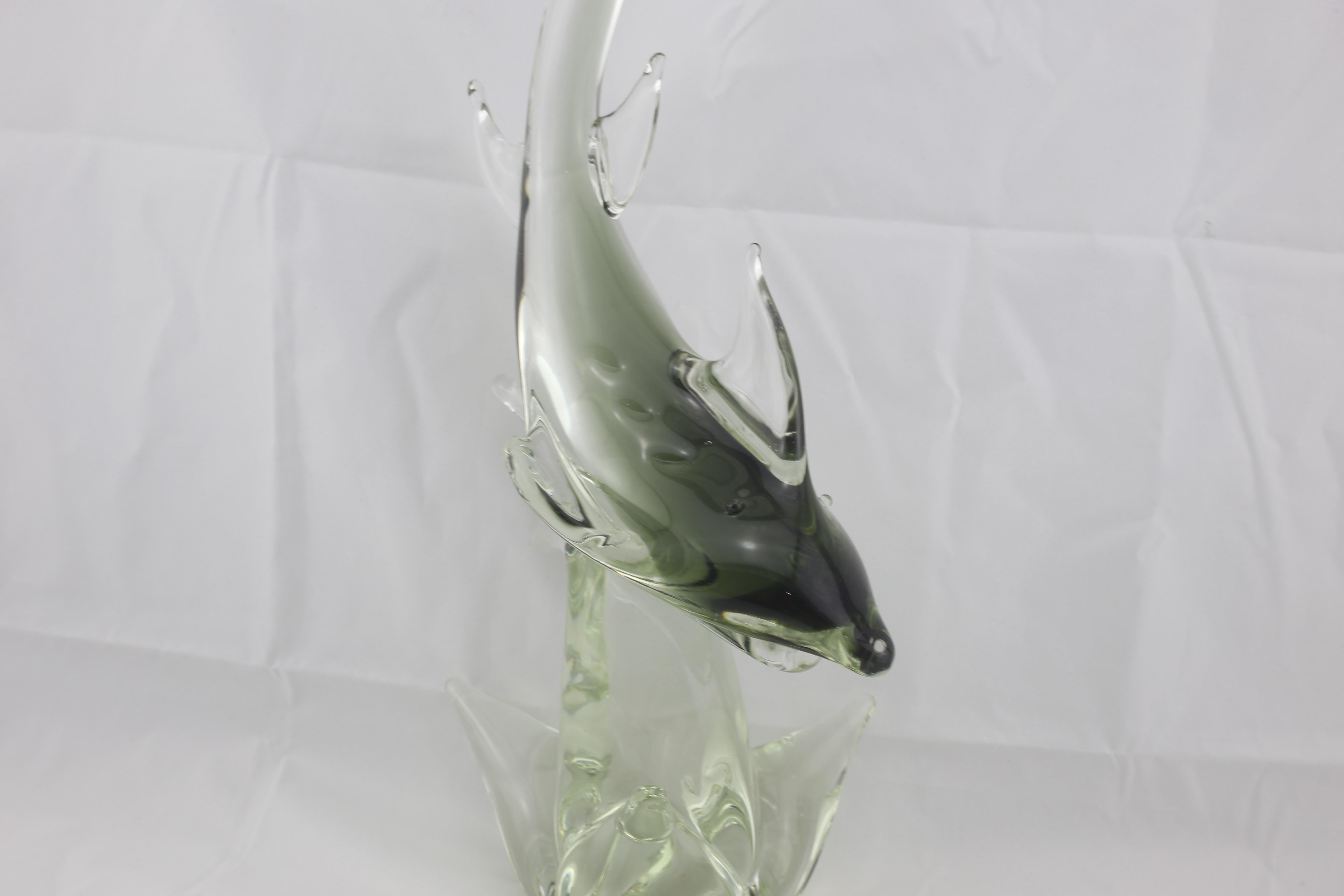 Mid-Century Italian Shark Sculpture in Murano Glass, 1960s 1