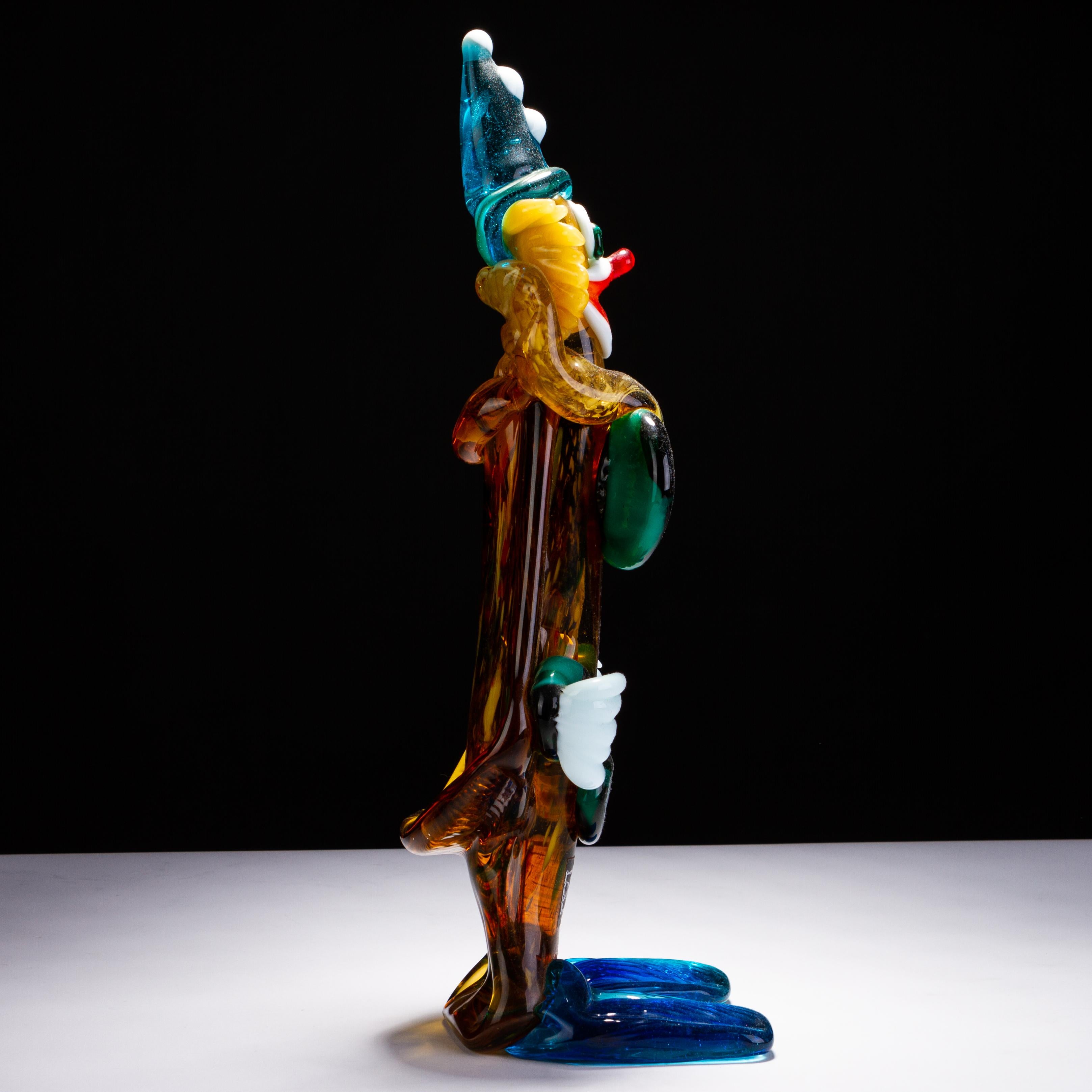 Large Italian Murano Venetian Mid-Century Hand Blown Glass Clown Sculpture 
Very good condition
From a private collection
Free international shipping
