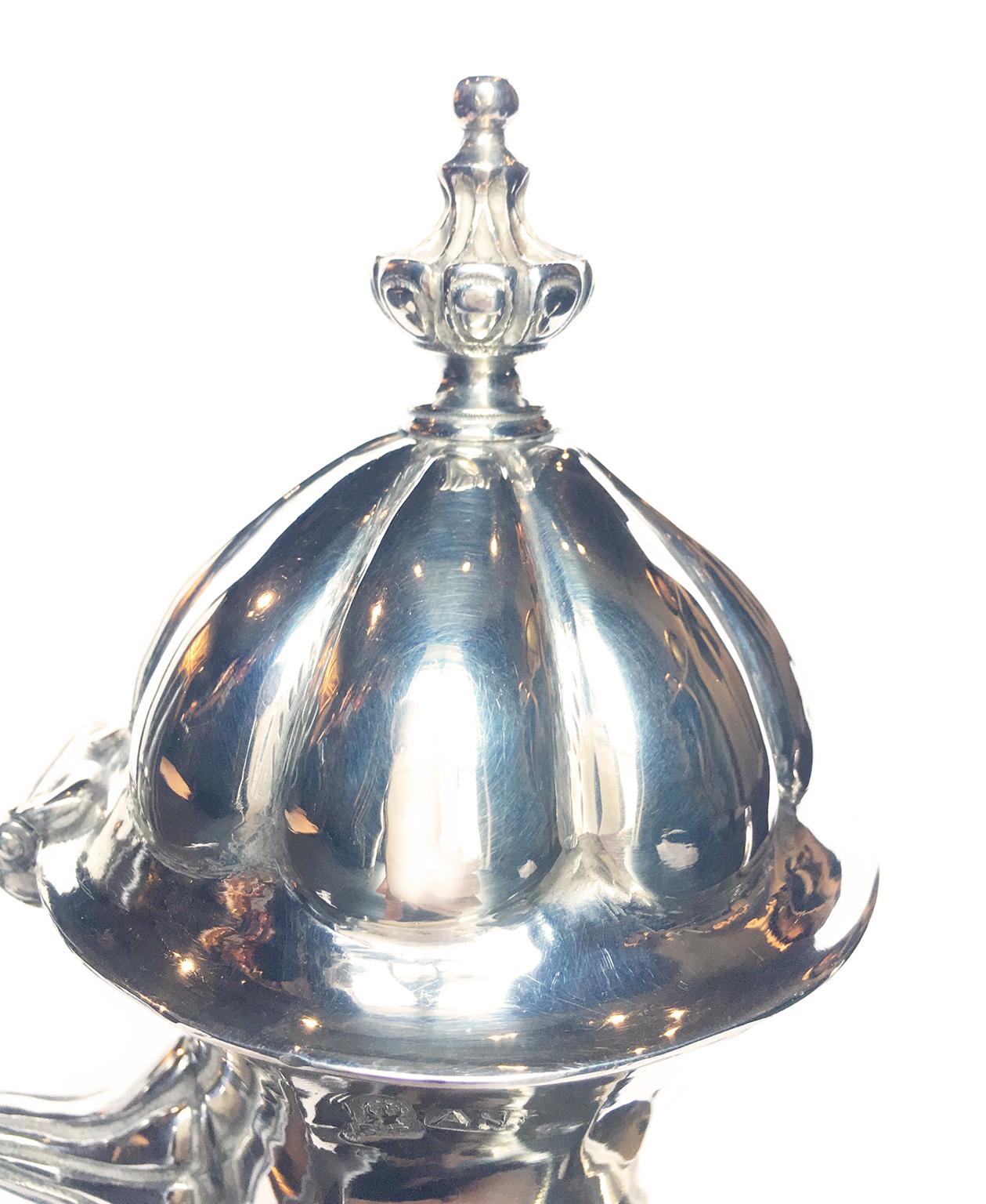 Ancient Neoclassic Sterling Silver Coffee Pot, Palermo, Sicily circa 1789 For Sale 3