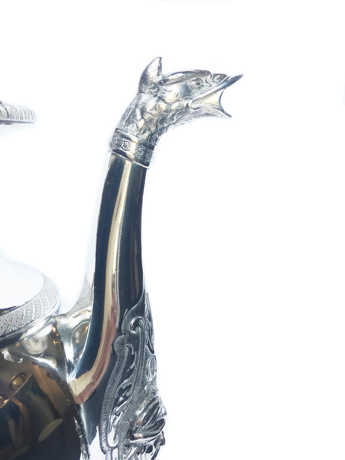 Large Italian Neoclassic Sterling Silver Coffee Pot, Milan, Circa 1830 In Good Condition For Sale In Milano, IT
