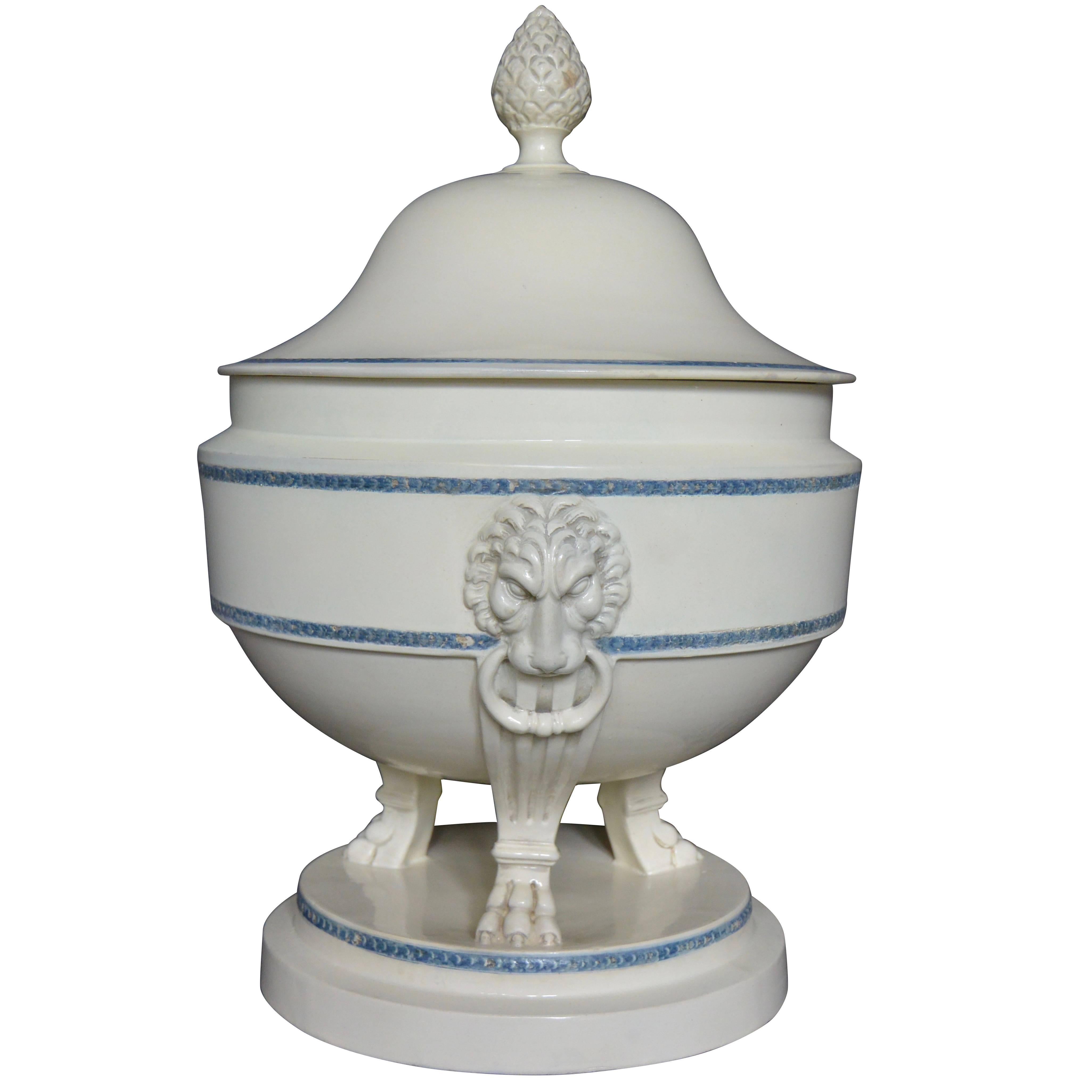 Large Neoclassical Creamware Tureen