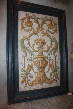 Large Italian Neoclassical Painted Panel