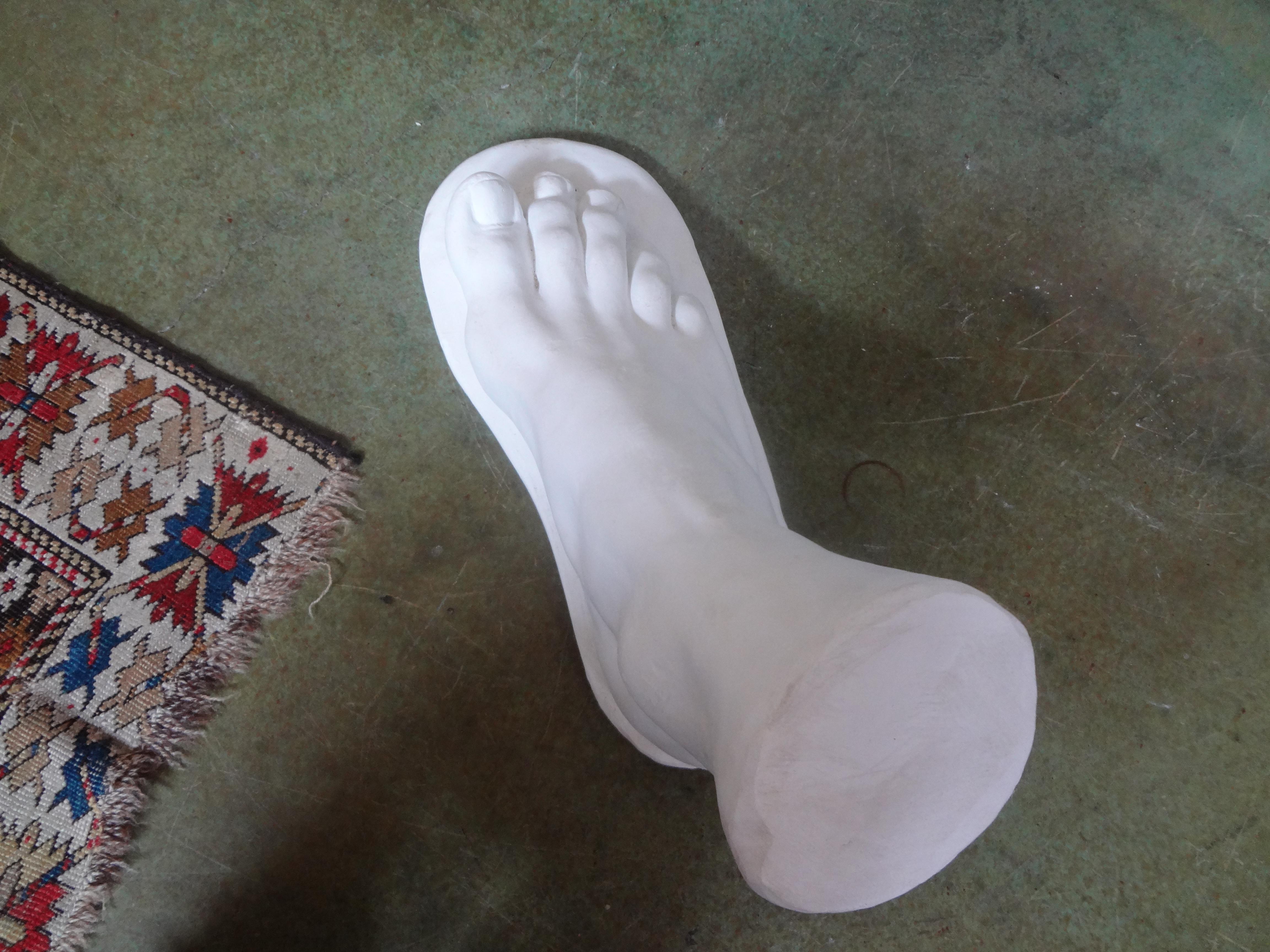 Classical Roman Large Roman Neoclassical Plaster Foot of Hercules For Sale