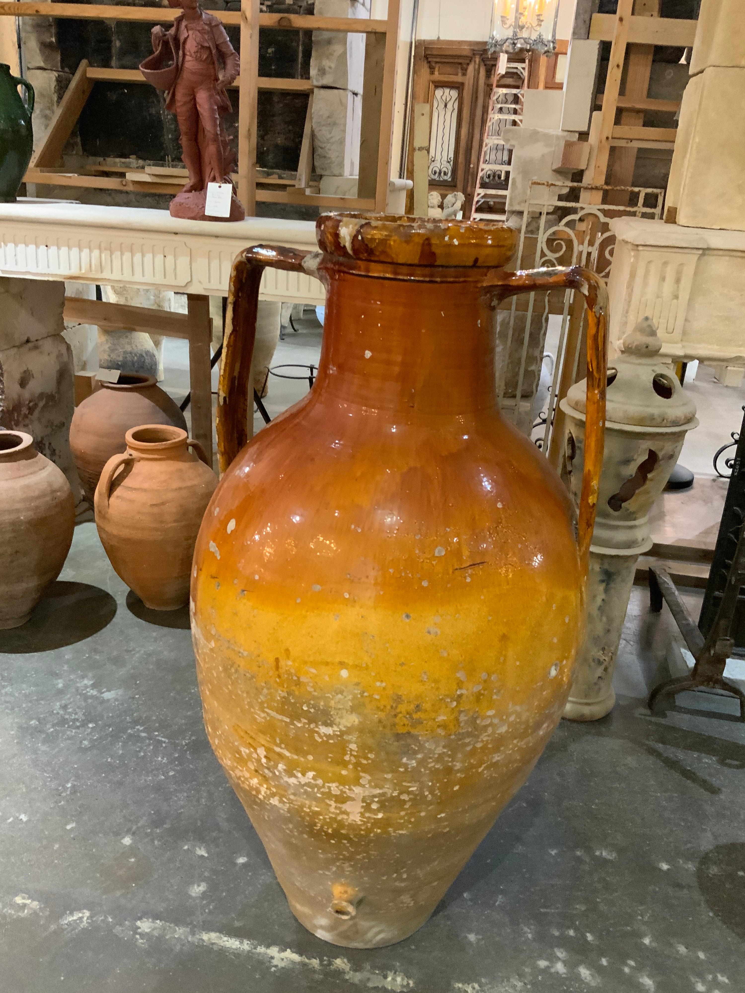 Container used for storing olive oil. Italy circa 1850.